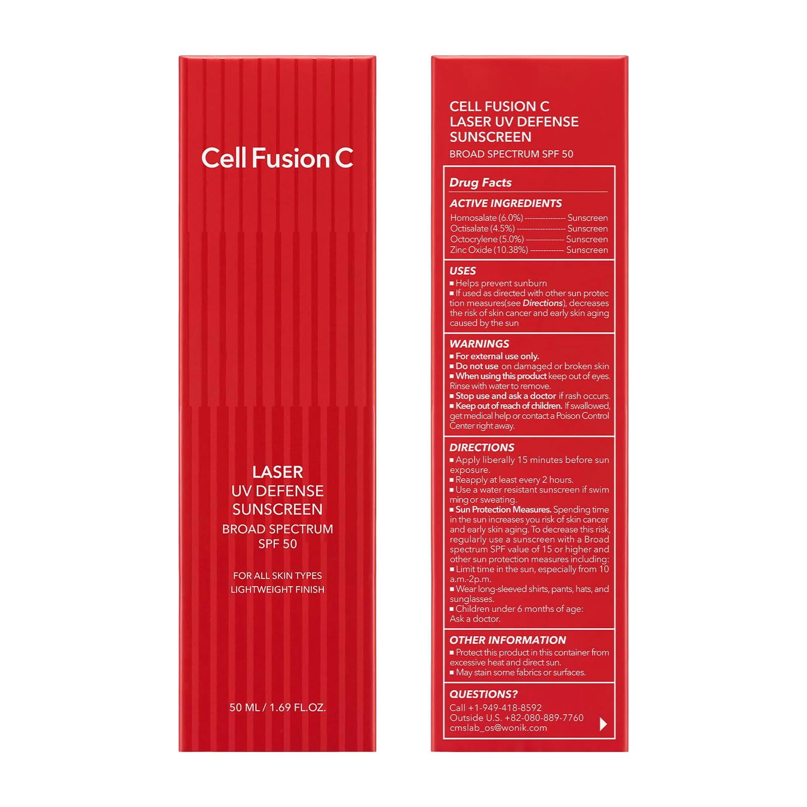 Cell Fusion C Laser UV Defense Face Sunscreen SPF 50, PDRN & 6 Ceramides, Broad Spectrum Korean Sunscreen for Face, Soft Matt Finish, 50ml / 1.69 fl.oz - Image 2