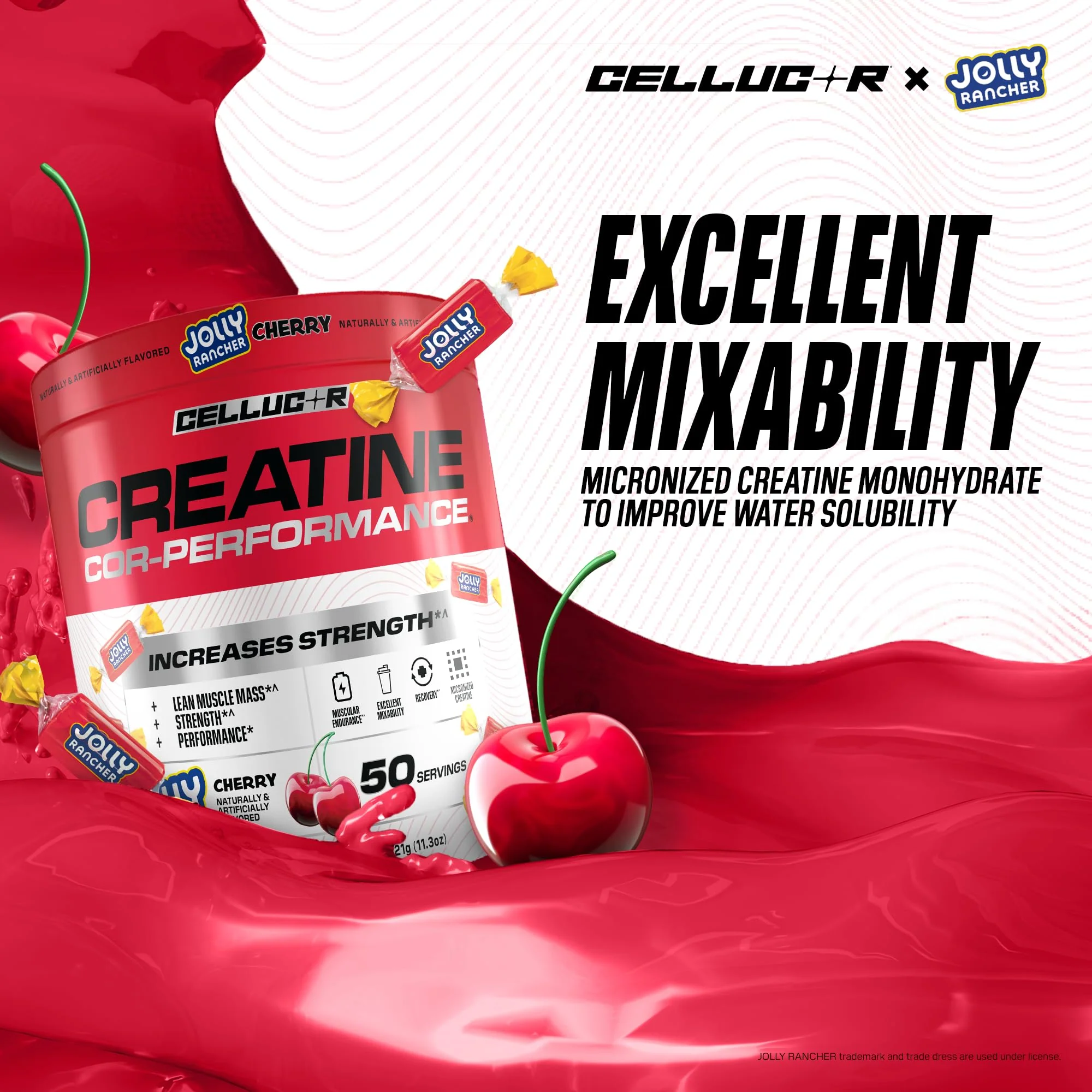 Cellucor Creatine Powder, Jolly Rancher Cherry- Increases Strength, Lean Muscle Mass & Endurance, Micronized Creatine for Fast Absorption, 5g Creatine per Serving, 50 Servings - Image 5