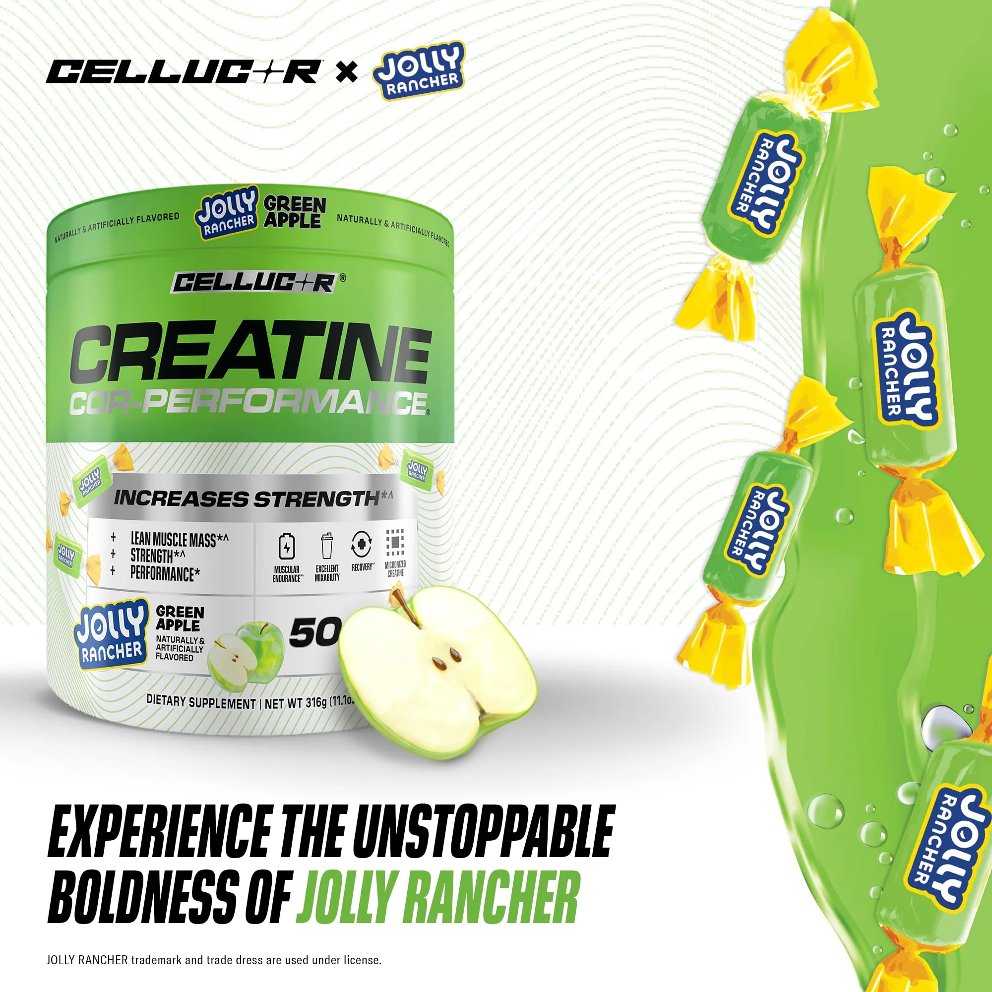 Cellucor Creatine Powder, Jolly Rancher Green Apple - Increases Strength, Lean Muscle Mass & Endurance, Micronized Creatine for Fast Absorption, 5g Creatine per Serving, 50 Servings - Image 6