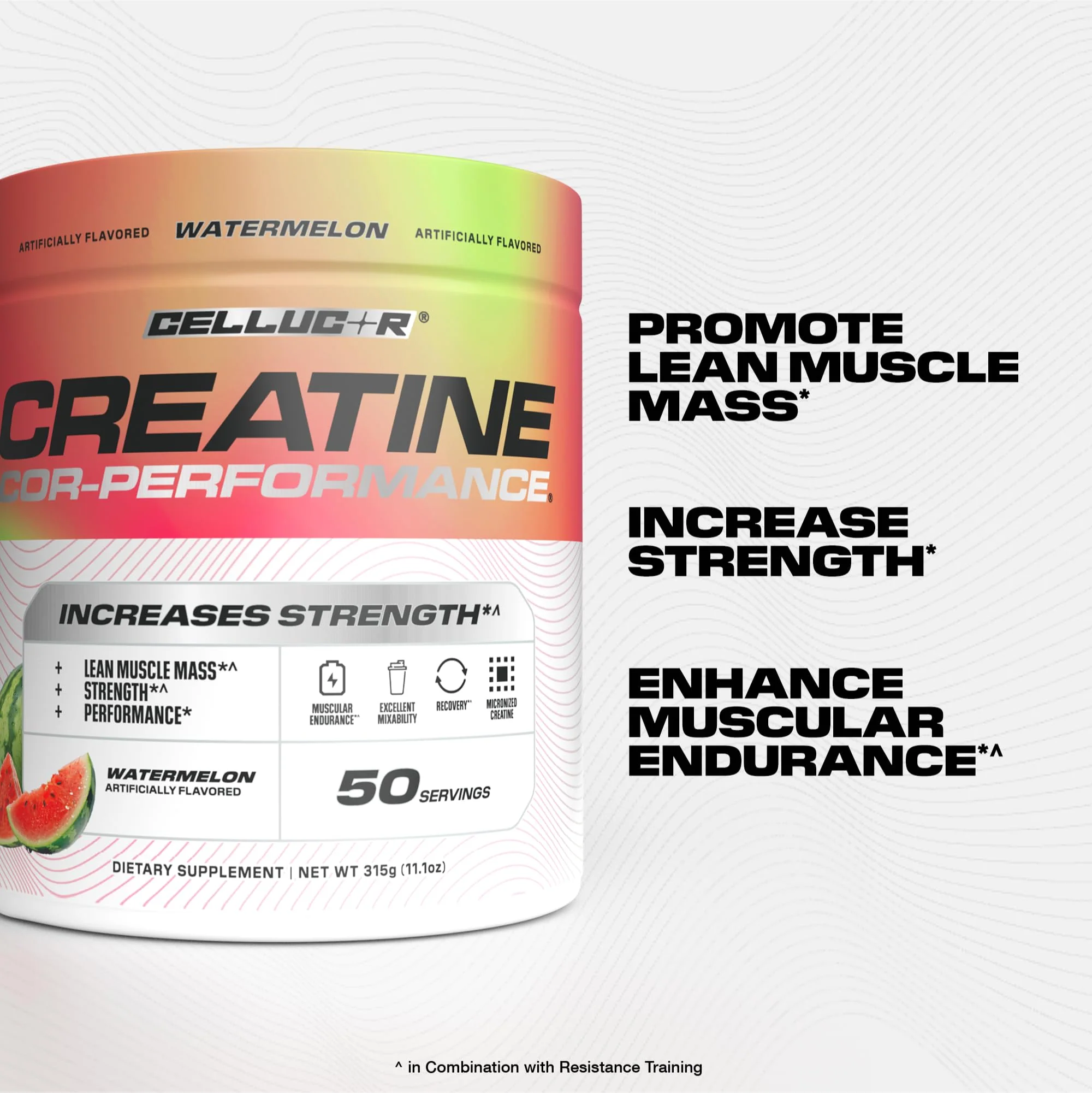 Cellucor Creatine Powder, Watermelon Flavor - Increases Strength, Lean Muscle Mass & Endurance, Micronized Creatine for Fast Absorption, 5g Creatine per Serving, 50 Servings - Image 2