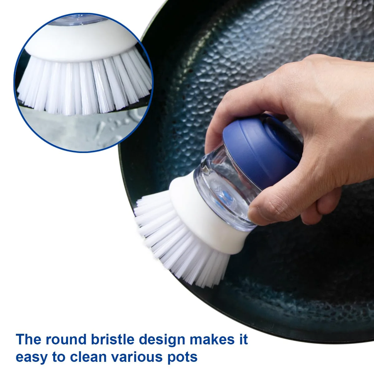 CELOX 2 Pack Dish Brush with Soap Dispenser for Kitchen Cleaning, Kitchen Brush for Dish Pot Pan Sink Cleaning - Image 5