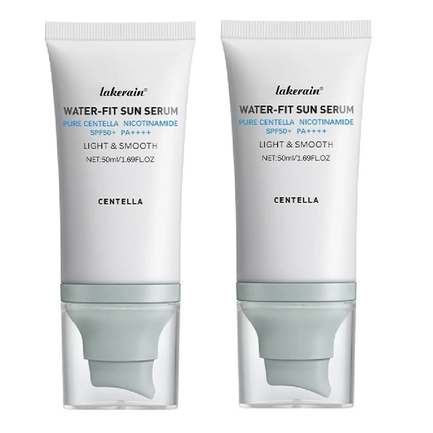 Centella Sunscreen SPF 50,Face Sun Screen Long-Lasting Protection,Madagascar Sunscreen, NO White Cast-Dry Oily Skincare,Moisturizing Non-ticky Centella Water-Fit Sun Serum for All Skin (2 PCS Blue)