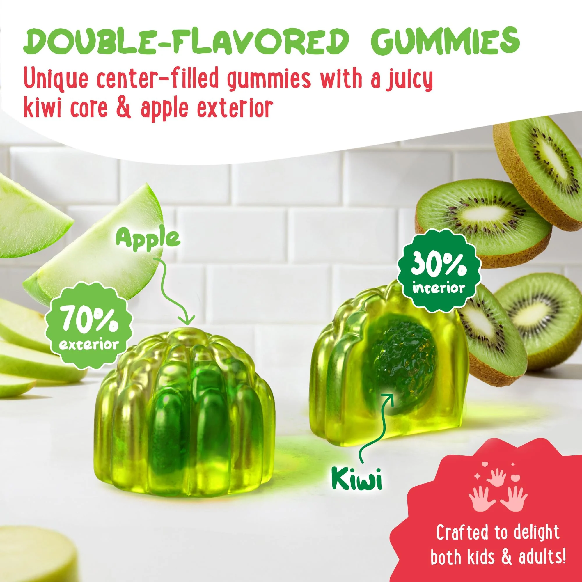 Center-Filled Magnesium Glycinate Gummies 400MG - High Absorption for Kids, Teens & Adults - Supplement for Sleep, Calm & Muscle Relaxation with B6 & D3 - Gluten Free & Vegan Friendly - 120 Count - Image 2
