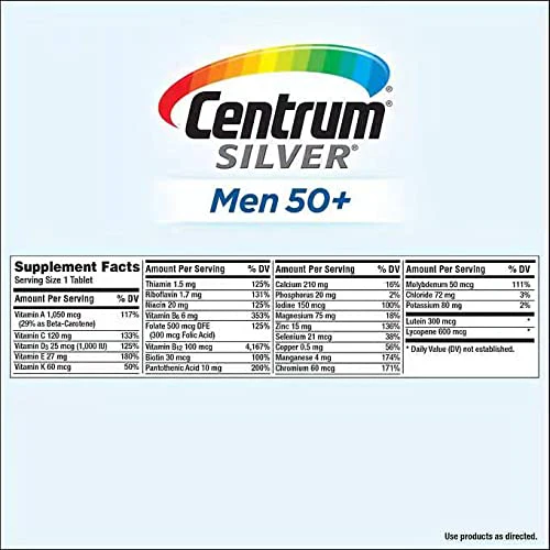 Centrum Men 50+ Multivitamin Tablet Age 50 and Older 275ct - Image 2