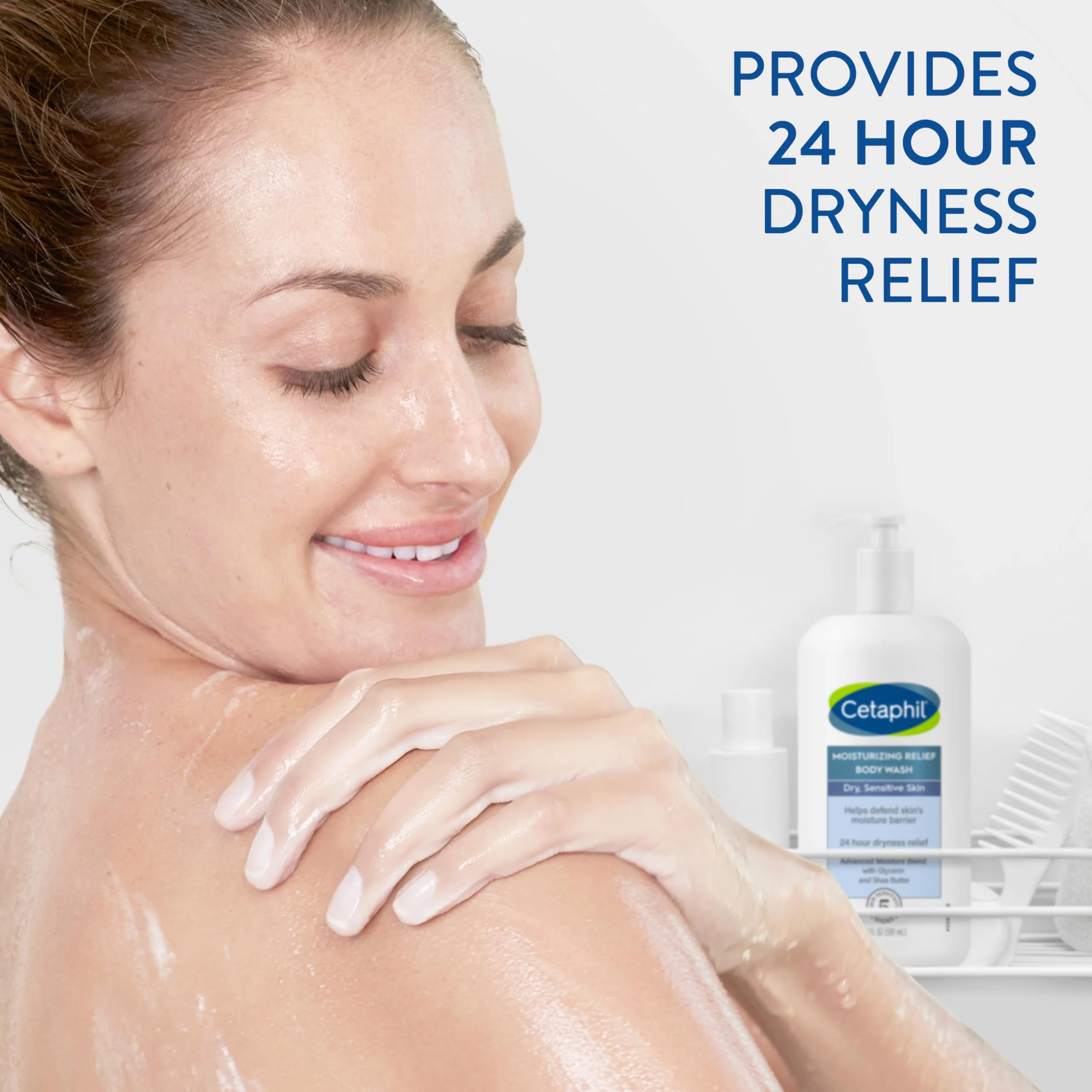 Cetaphil Body Wash, Moisturizing Relief Body Wash for Sensitive Skin, Creamy Rich Formula Gently Cleanses and Gives 24 Hour Relief to Dry Skin, Hypoallergenic, Fragrance Free, 20 oz - Image 6