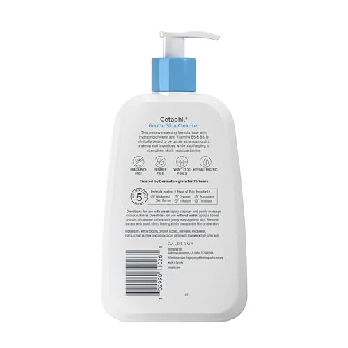 Cetaphil Face Wash, Hydrating Gentle Skin Cleanser for Dry to Normal Sensitive Skin, 8 oz, Pack of 3, Fragrance Free, Soap Free and Non-Foaming - Image 2