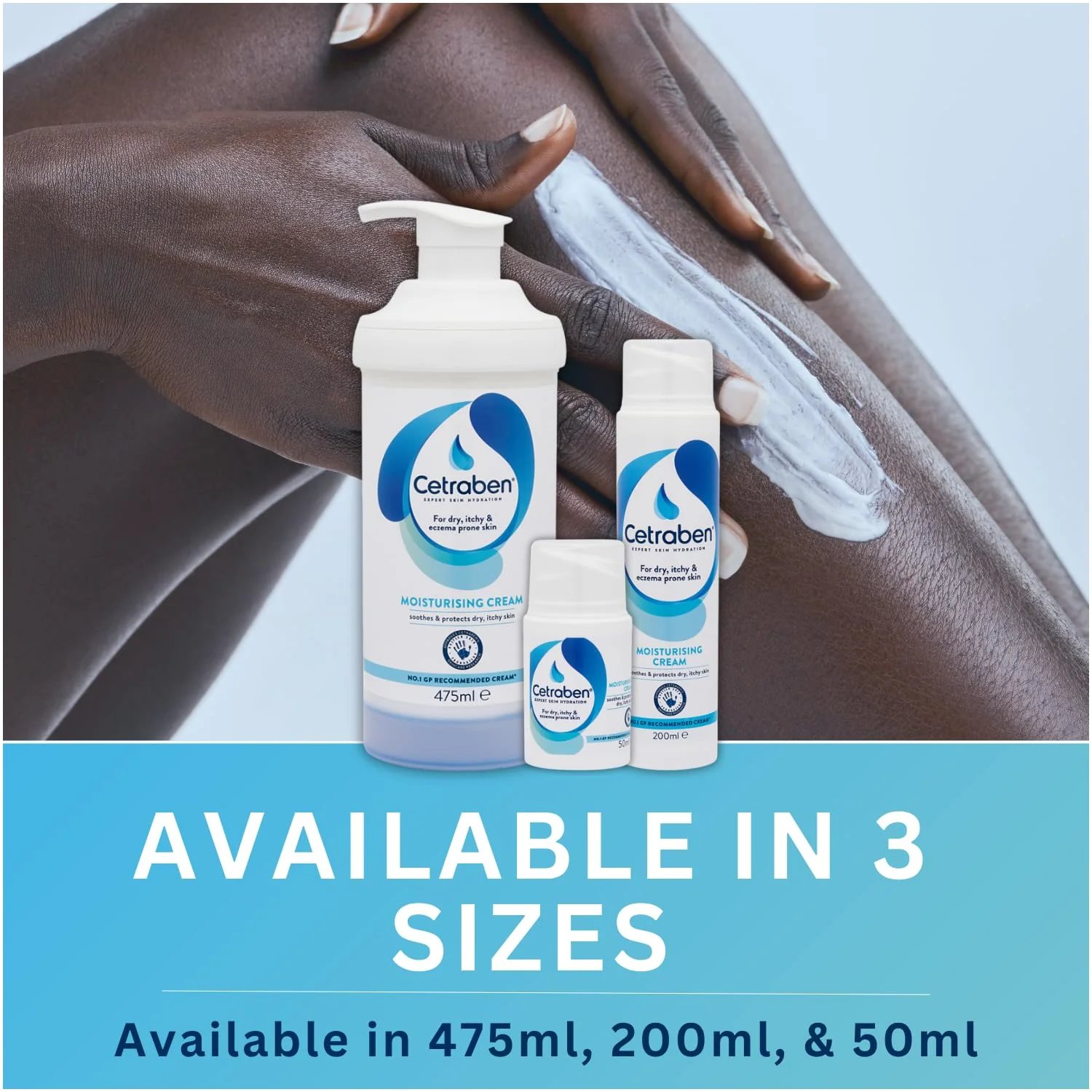 Cetraben Moisturising Cream, For Dry, Itchy, Sensitive & Eczema-Prone Skin, Soothe, Moisturise, Hydrate, & Protect, Dermatological Moisturiser,Daily Use on the Body, Fragrance Free, 1 x 475ml - Image 8