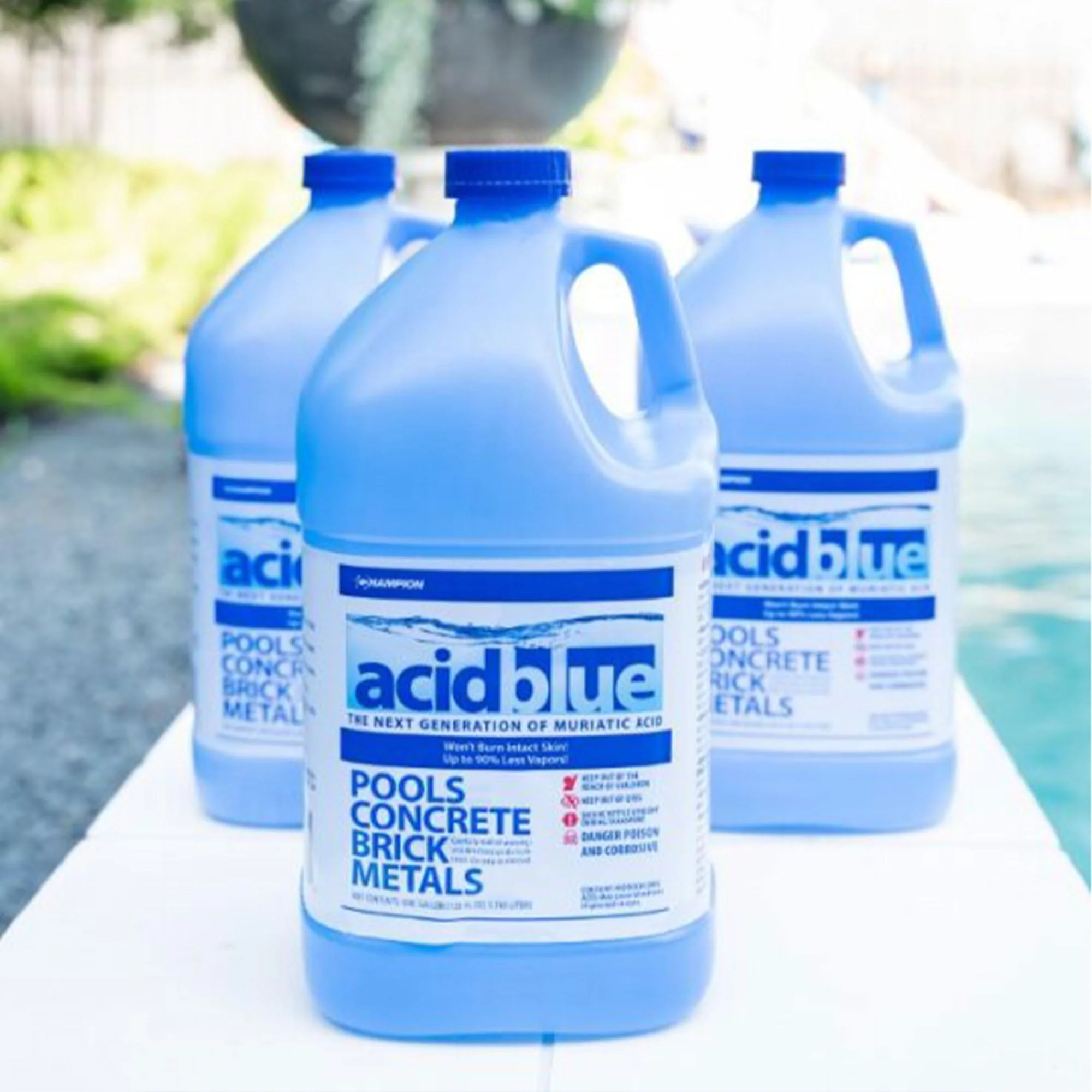 Champion Acid Blue Easy to Use Muriatic Acid for Removal of Stains on Driveways or Garage Floors with Vapor Reduction Technology (2 Pack) - Image 2