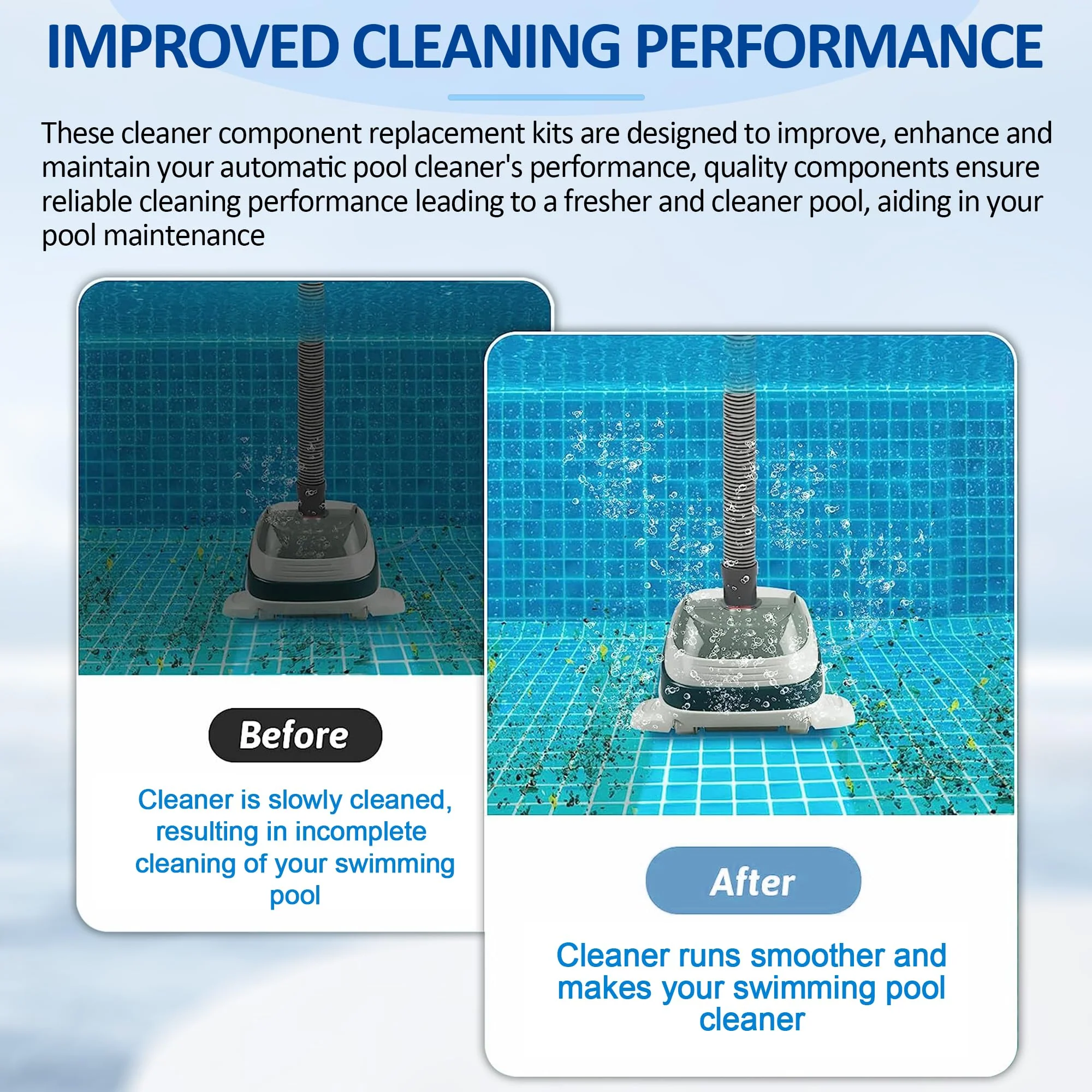 ChangTa Pool Cleaner Pod Swing Combo Kit, AXV621DAT Pool Vac A-Frame/Turbine Tune-Up Rebuild Kit + AXV417WHP Pod + AXV604WHP Bezel + Shoes + Flaps for Hayward Pool Vac, Navigator, Ultra, Aqua Bug - Image 8