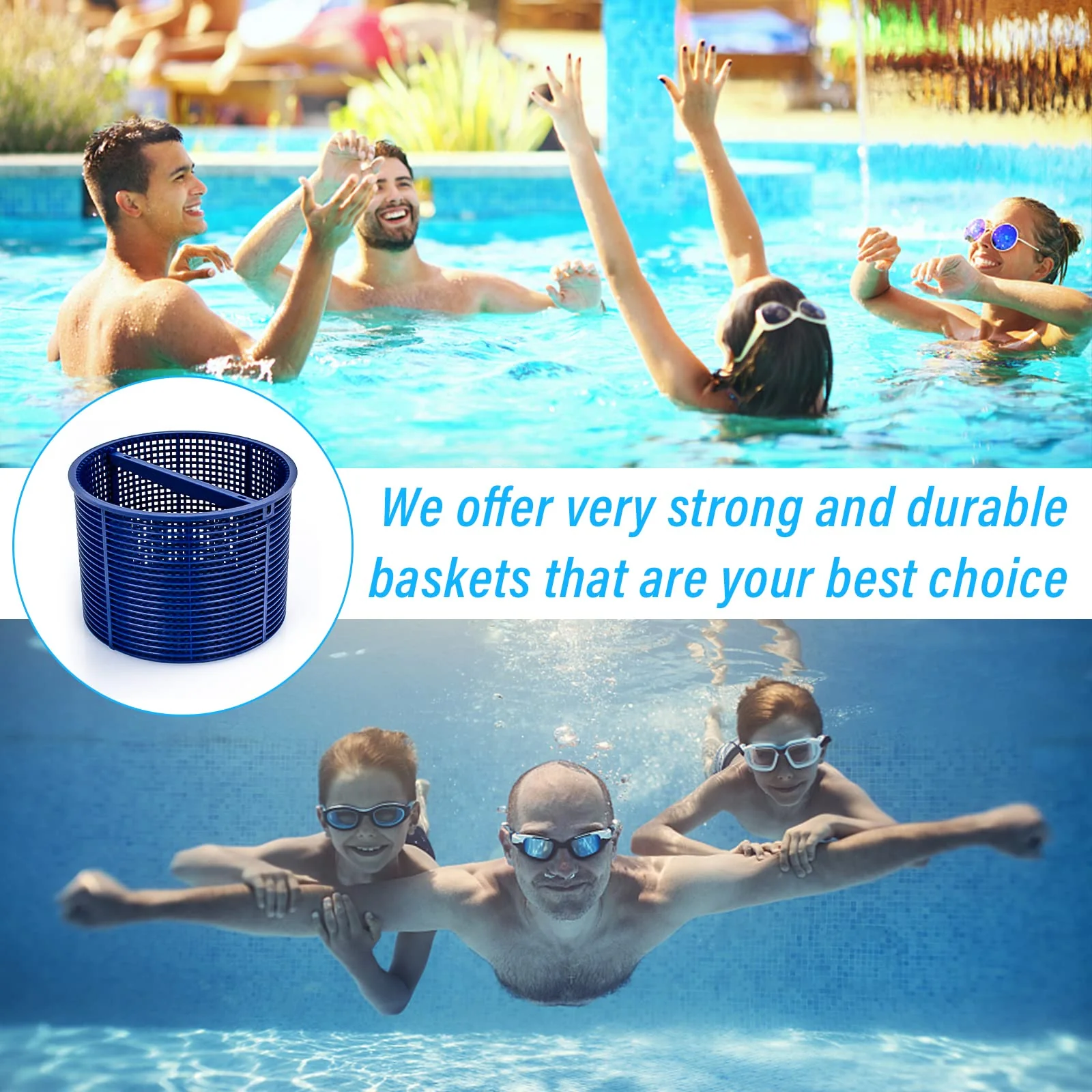 ChangTa Pool Skimmer Basket Replacement, for Hayward SPX1082CA & Aladdin B-152 Skimmer Models SP1082 SP1083 SP1084 1085 1086 SP1075 1075T 1076 1077 Skimmers Basket - Blue - Image 3