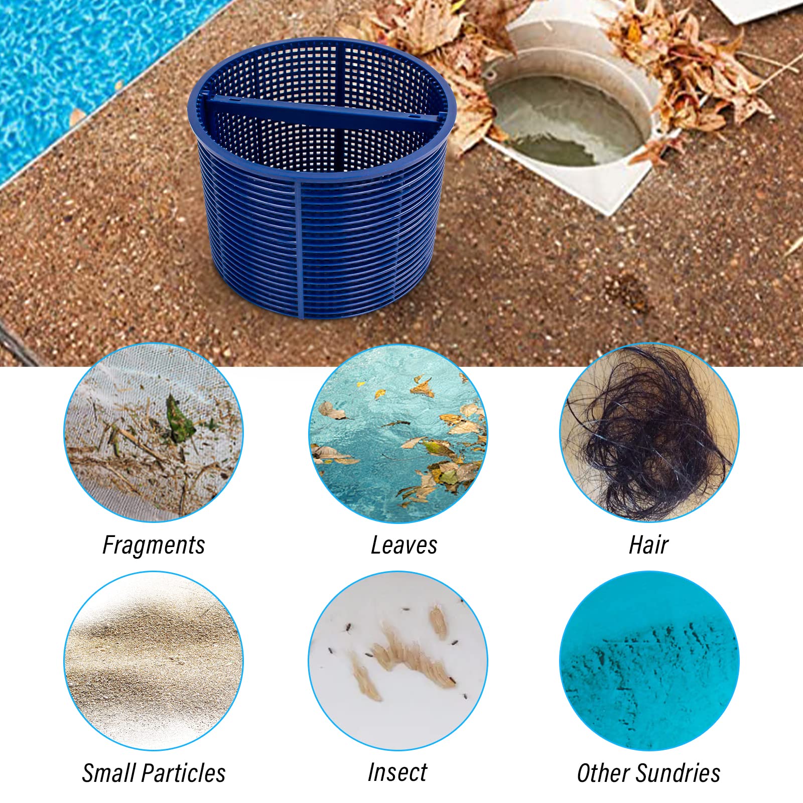 ChangTa Pool Skimmer Basket Replacement, for Hayward SPX1082CA & Aladdin B-152 Skimmer Models SP1082 SP1083 SP1084 1085 1086 SP1075 1075T 1076 1077 Skimmers Basket - Blue - Image 4