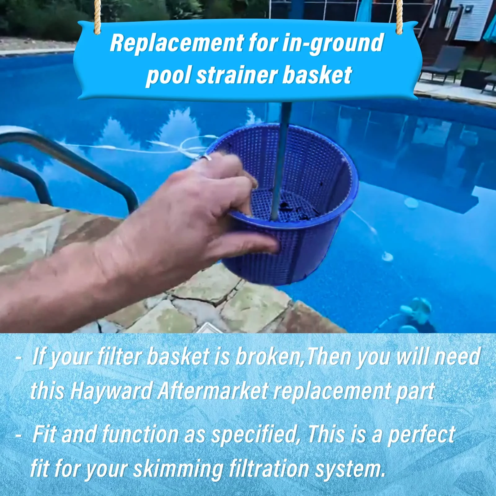 ChangTa Pool Skimmer Basket Replacement, for Hayward SPX1082CA & Aladdin B-152 Skimmer Models SP1082 SP1083 SP1084 1085 1086 SP1075 1075T 1076 1077 Skimmers Basket - Blue - Image 5