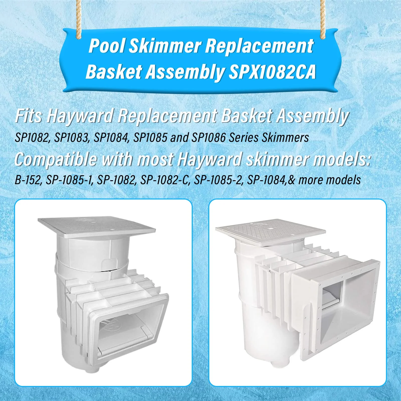 ChangTa Pool Skimmer Basket Replacement, for Hayward SPX1082CA & Aladdin B-152 Skimmer Models SP1082 SP1083 SP1084 1085 1086 SP1075 1075T 1076 1077 Skimmers Basket - Blue - Image 6
