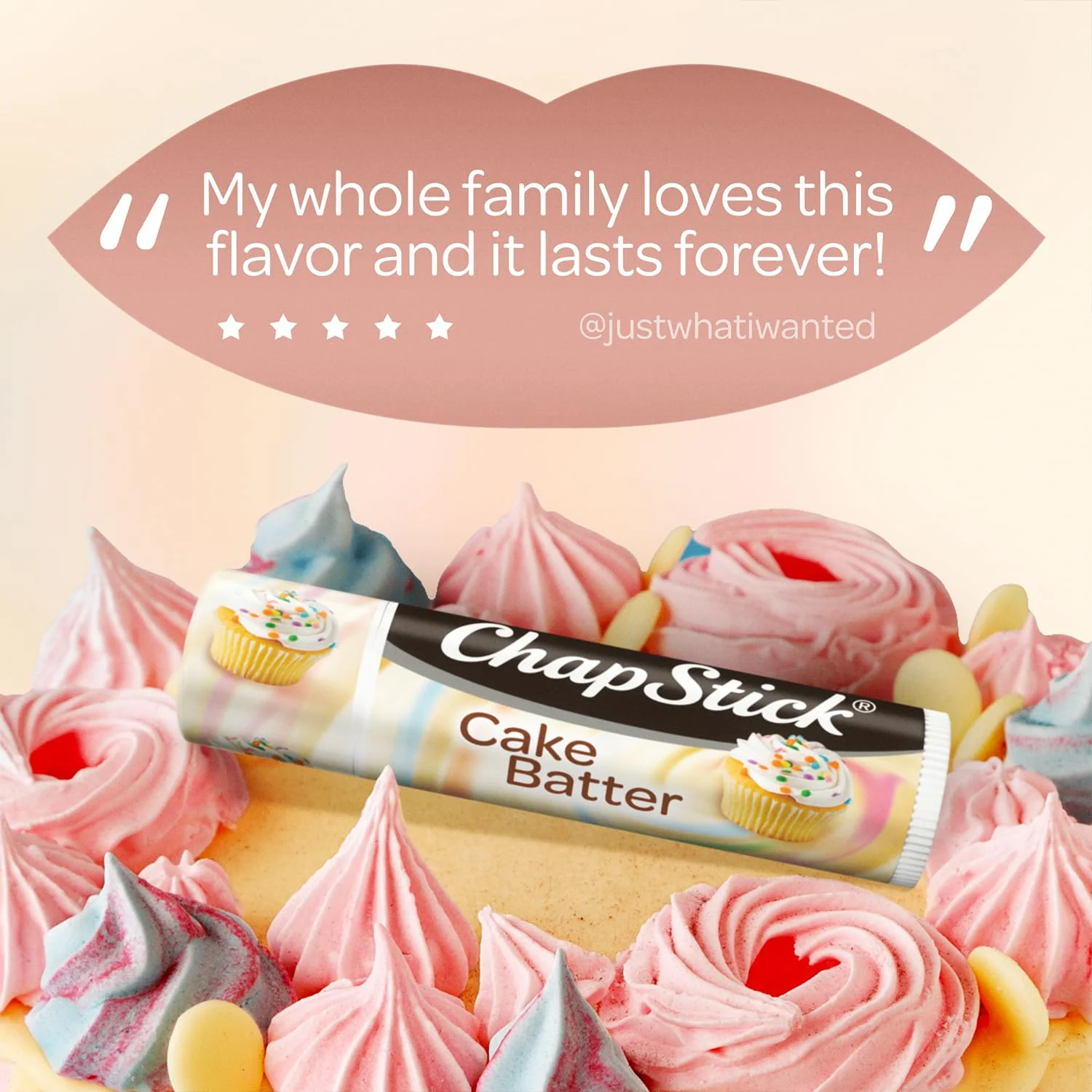 ChapStick Bulk Lip Balm, Cake Batter, 12-Pack – Delicious & Sweet Lip Moisturizer for Dry Lips, Birthday Gifts, Stocking Stuffers, 0.15 Oz Ea - Image 5