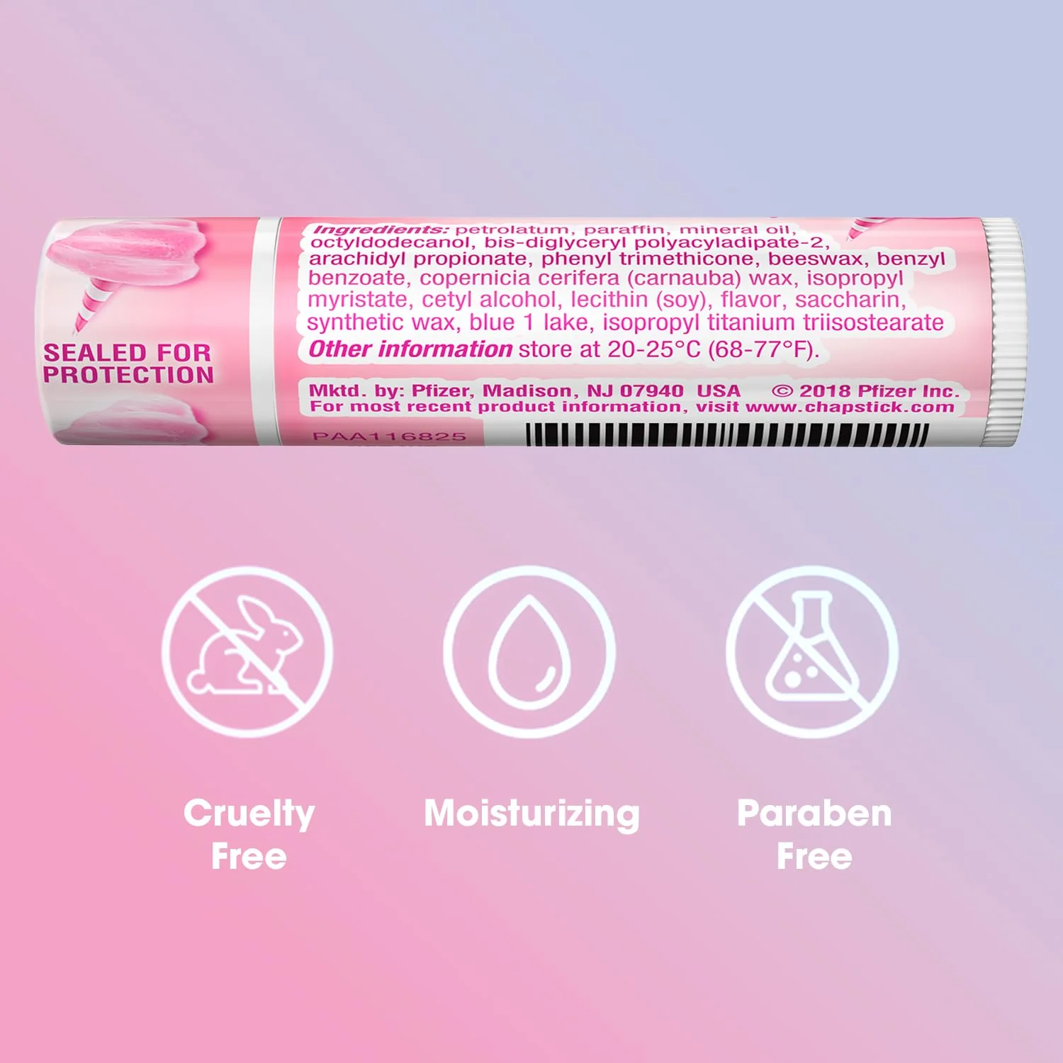 ChapStick Lip Moisturizer, Cotton Candy, 12-Pack – Limited Edition Bulk Lip Balm, Fun & Yummy, 0.15 Oz Ea - Image 2