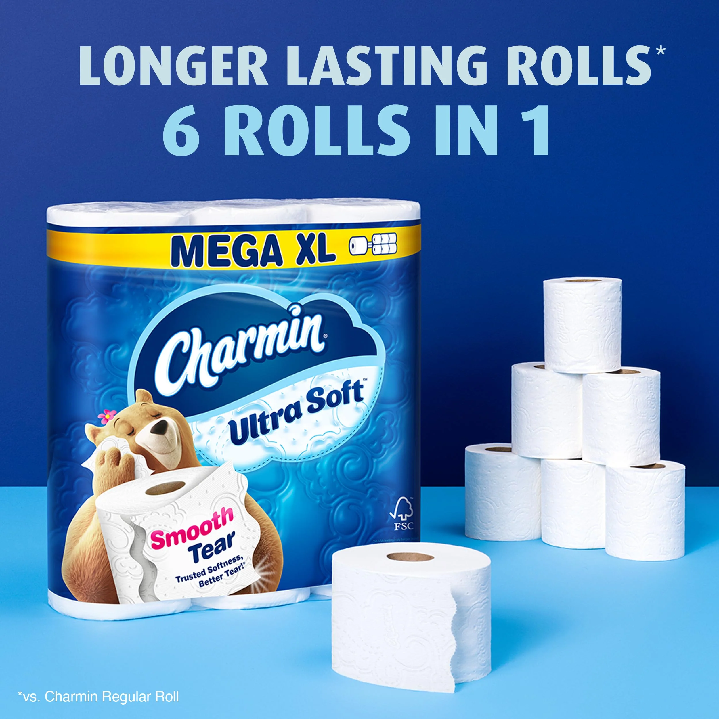 Charmin Ultra Soft Toilet Paper, 18 Mega XL Rolls = 108 Regular Rolls - Image 9