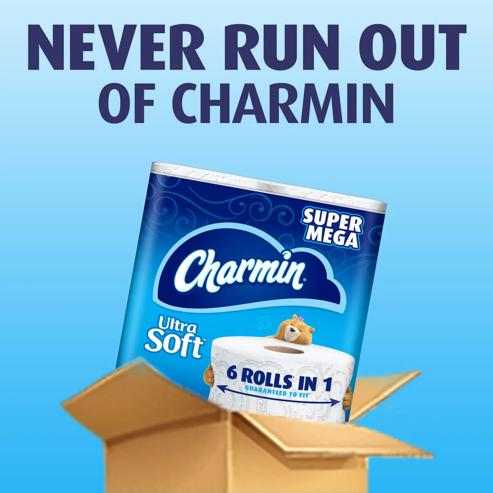 Charmin Ultra Soft Toilet Paper, 6 Super Mega Rolls = 36 Regular Rolls - Image 7