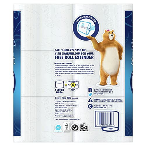 Charmin Ultra Soft Toilet Paper, 6 Super Mega Rolls = 36 Regular Rolls - Image 9