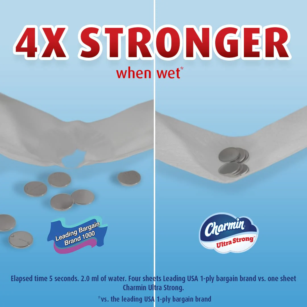 Charmin Ultra Strong Toilet Paper 18 Mega Rolls, 242 Sheets Per Roll - Image 5