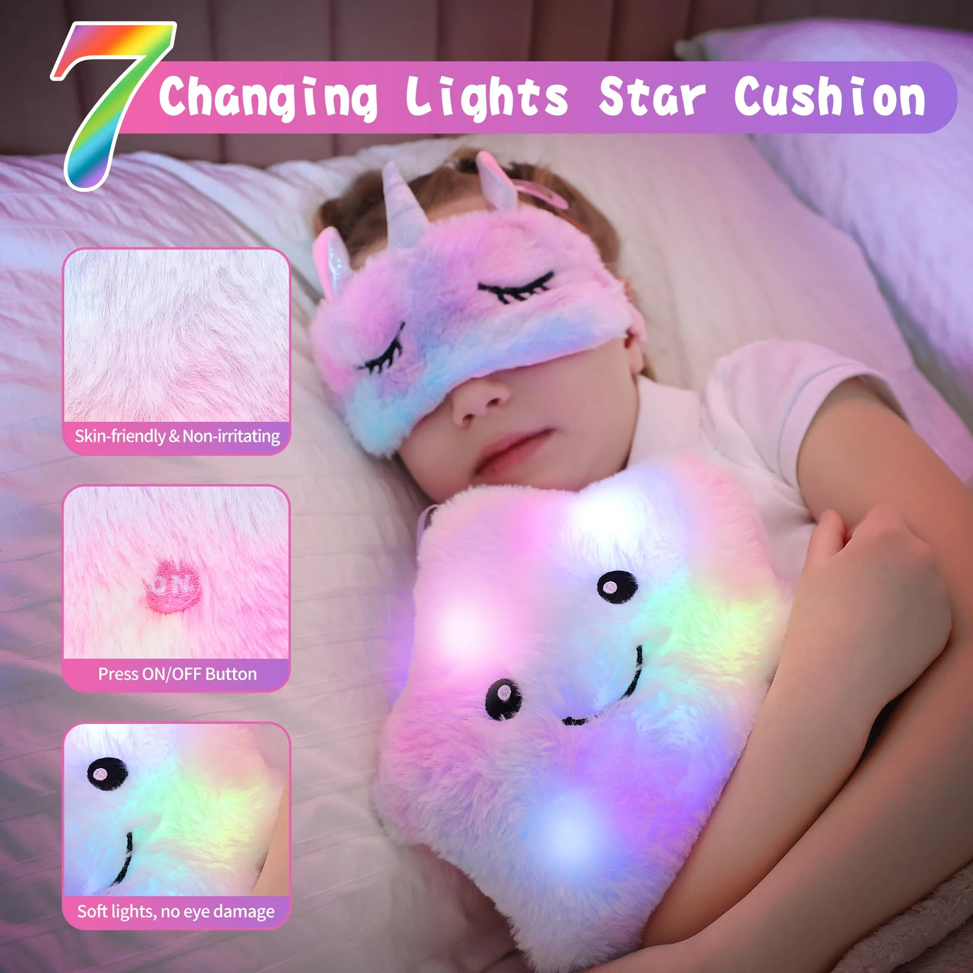 Cherry Tale Mermaid Toys Gifts for Girls 4-6 7 8 9 10 Years Old, Girls Birthday Gifts Set with Light Up Star Pillow Diary Plush DIY Water Bottle Kits, for Daughter Niece Christmas - Image 6