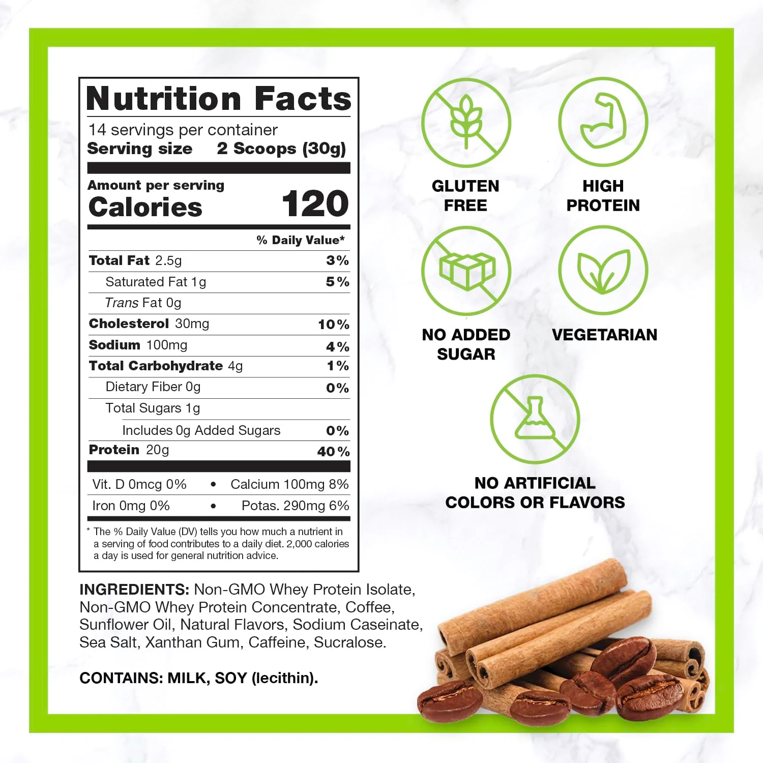 Chike Cinnamon High Protein Iced Coffee, 20 G Protein, 2 Shots Espresso, 1 G Sugar, Keto Friendly and Gluten Free, 14 Servings (14.8 Ounce) - Image 3