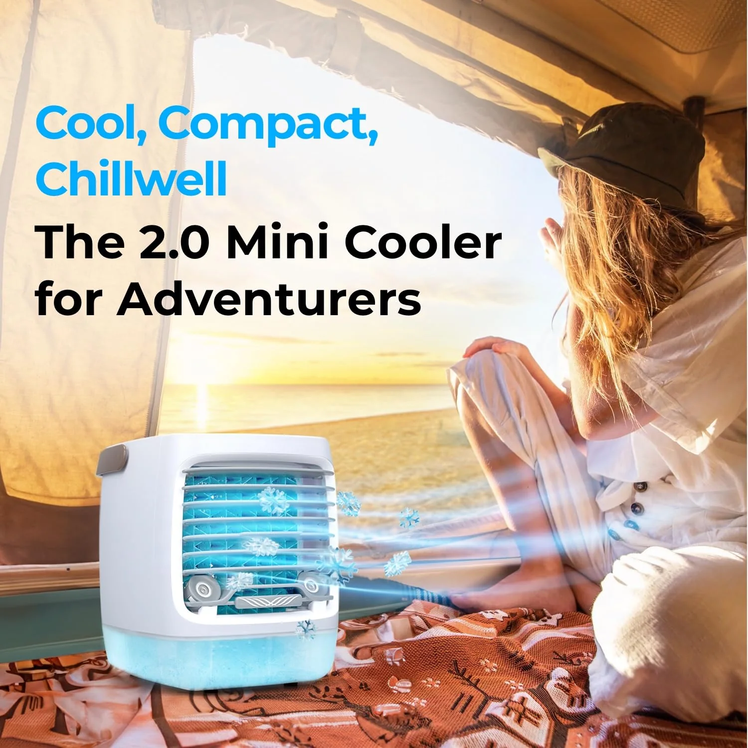 ChillWell 2.0 Evaporative Air Cooler for Room - 4-Speed Mini Portable Swamp Coolers with Humidifier | Indoor Personal Cooling Unit In Bedroom, Home Office, and Camping | USB- Rechargeable, Easy Setup - Image 3