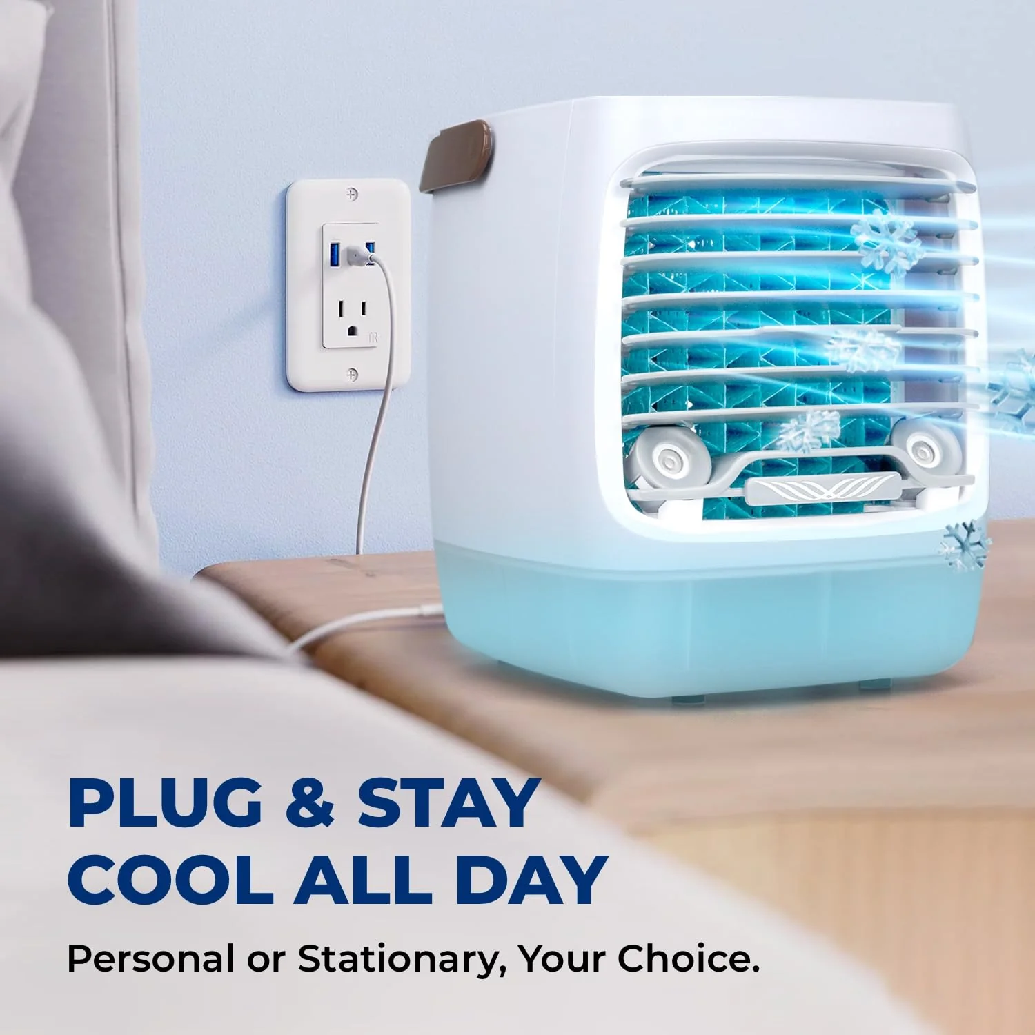 ChillWell 2.0 Evaporative Air Cooler for Room - 4-Speed Mini Portable Swamp Coolers with Humidifier | Indoor Personal Cooling Unit In Bedroom, Home Office, and Camping | USB- Rechargeable, Easy Setup - Image 5