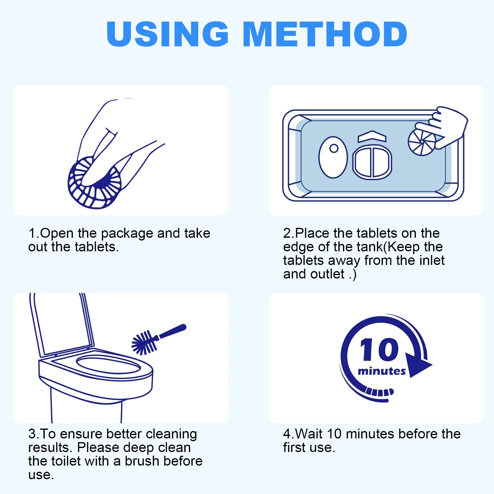 CHMI 100 Pack Toilet Bowl Cleaner Tablets, Long-lasting Bathroom Toilet Tank Cleaner.(Blue) - Image 2