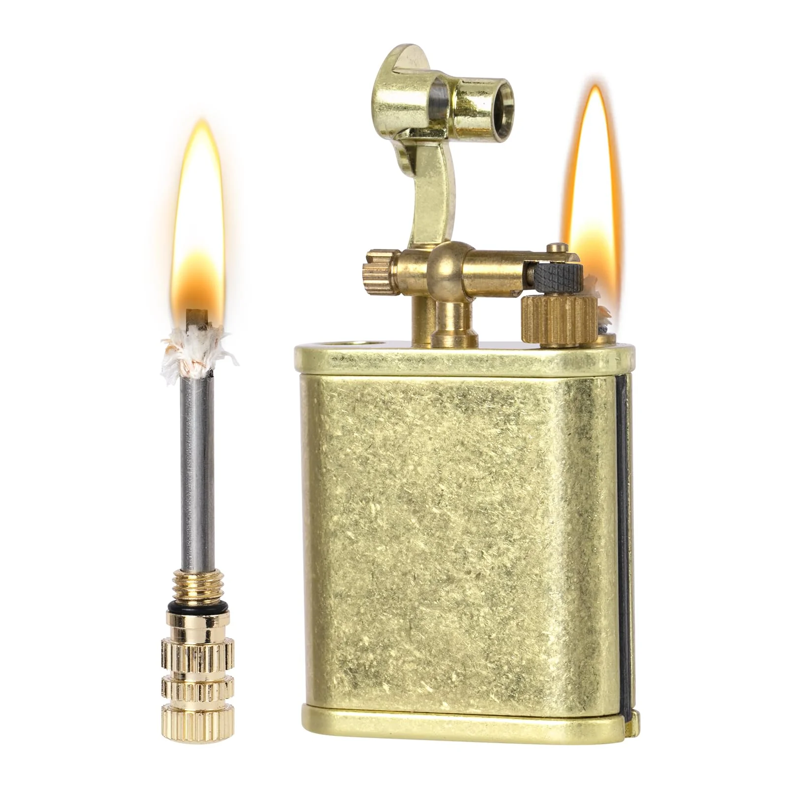CHOICEDC Vintage Trench Lighter, Permanent Match, Cool Pipe Lighter, Unique Metal Lighters, Antique Kerosene Lighters Fluid Refillable, Reusable Waterproof Forever Matches, Gifts for Men, No Fuel