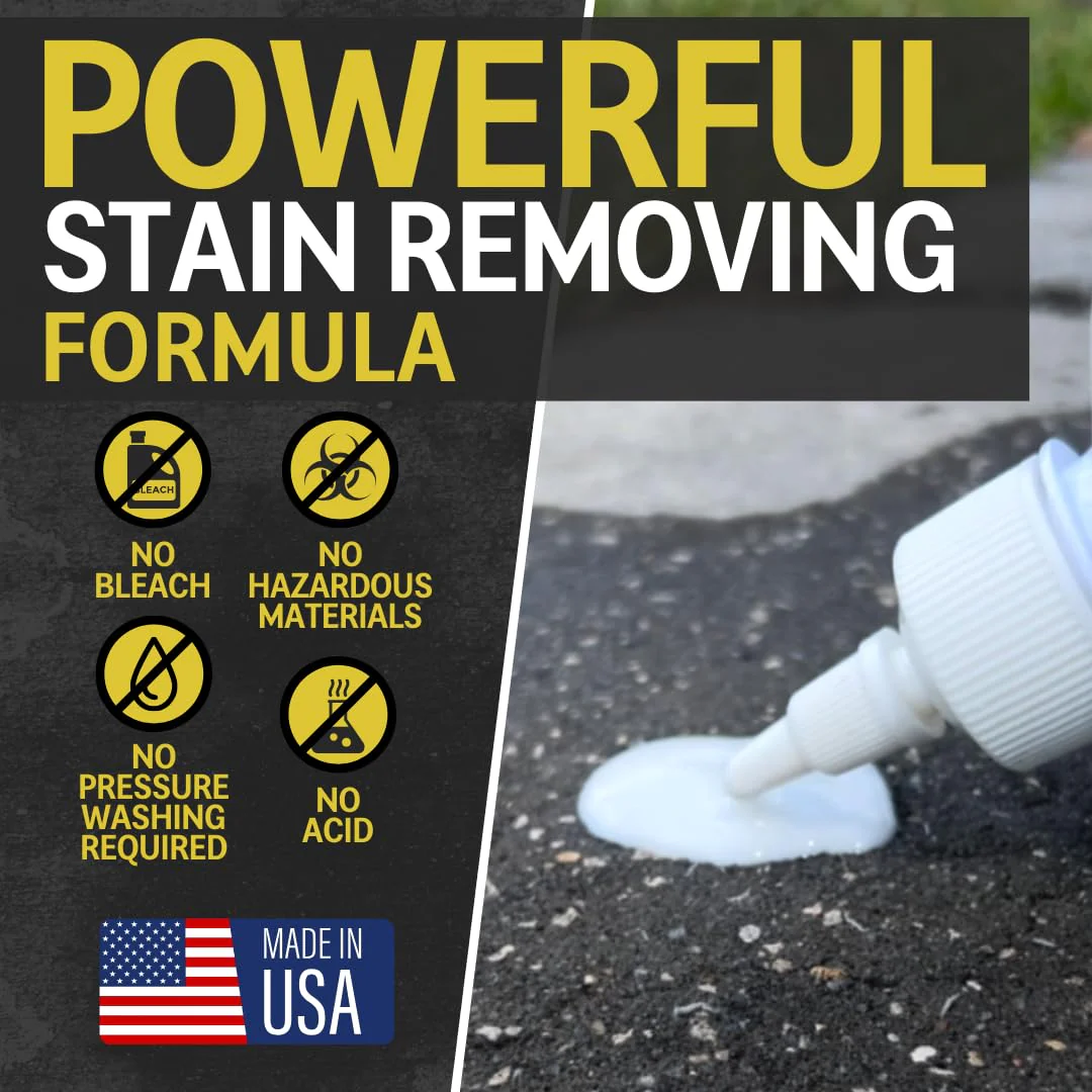 CHOMP! Concrete Oil Stain Remover: Pull It Out Removes and Cleans Oils, Greases from Garage Floors & Driveways 32 Fl Oz - Image 3
