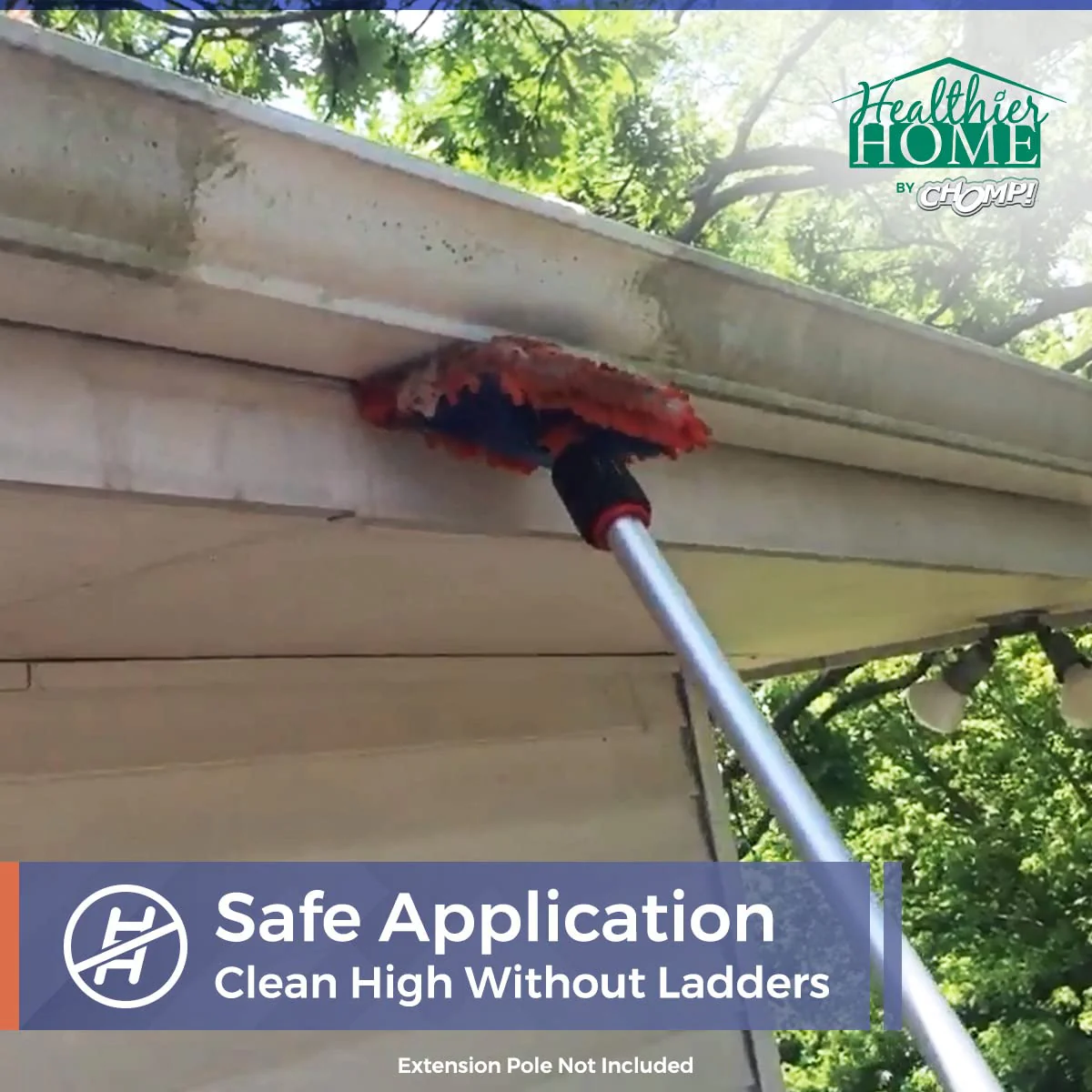 Chomp! Microfiber Gutter Cleaner Tool: Ultimate Gutter Cleaning Smop for All Types of Rain Gutters, Siding and Metal Trim - Instantly Clean Black Streaks, Mold, Mildew, Algae, Dirt and More - Image 4