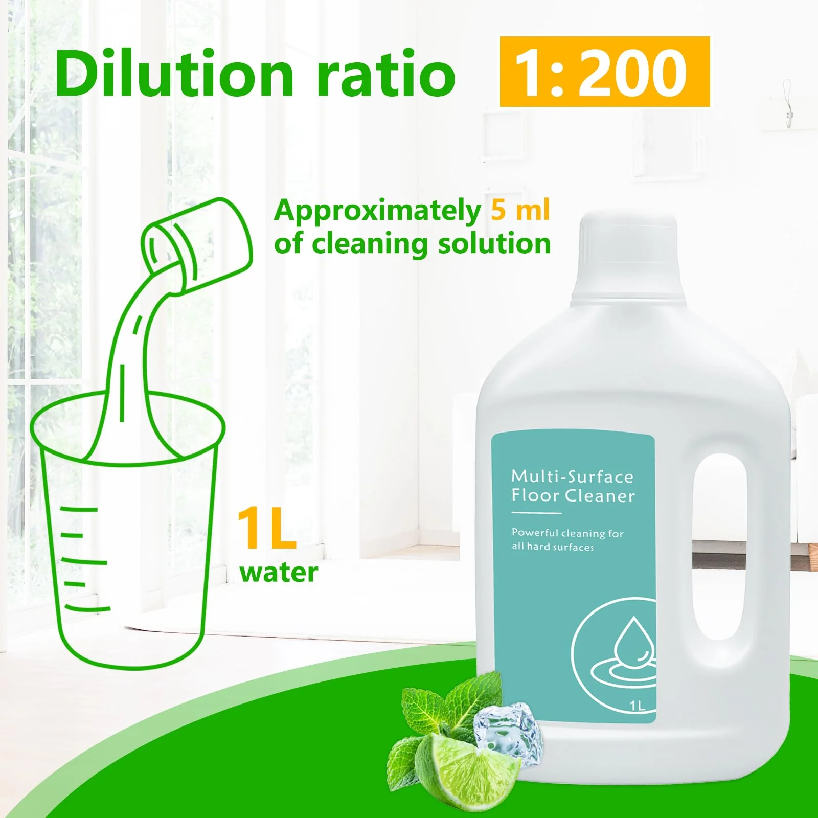 Choneight 2 Pack Floor Vacuum Cleaner Detergent Refill for Dreame Cleaning Solution,Compatible with Dreame X Series and L Series Robot Vacuum and Mop. (2 Pack of 33.8 Fl Oz) - Image 5