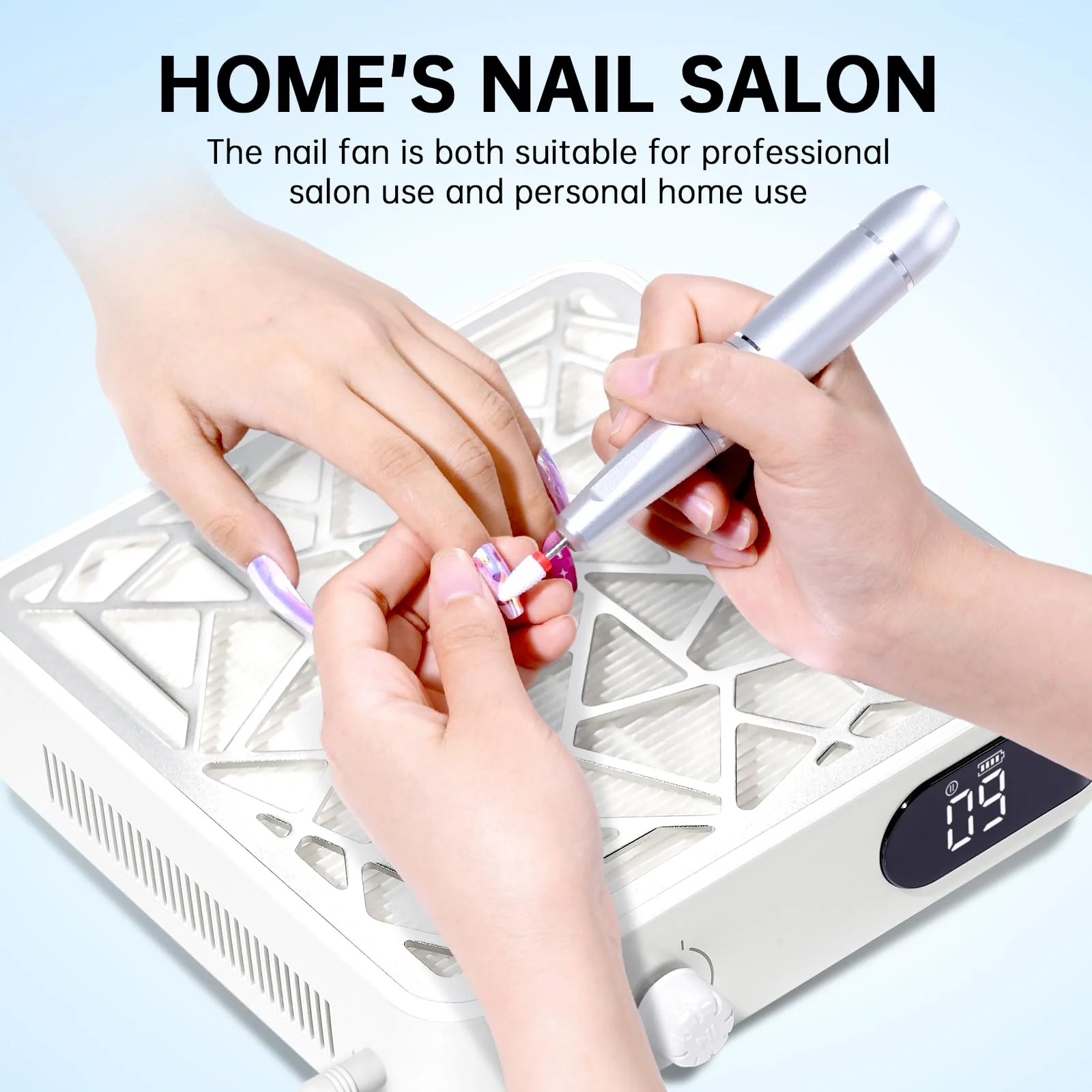 CHRISTINE SHELLY Nail Dust Collector, Powerful Vacuum Fan Vent Dust Collector Extractor Dust Suction Machine for Acrylic Nails Polishing, Nail Salon&Home, White - Image 8