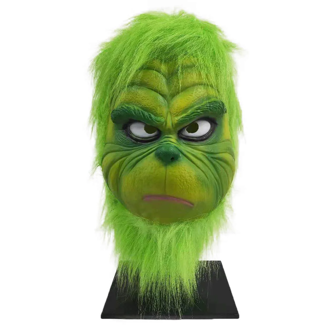 Christmas Green Big Monster Mask Santa Claus Halloween Csoplay Costume Props Xmas Funny Full Face Mask for Party (Mask-B) - Image 6