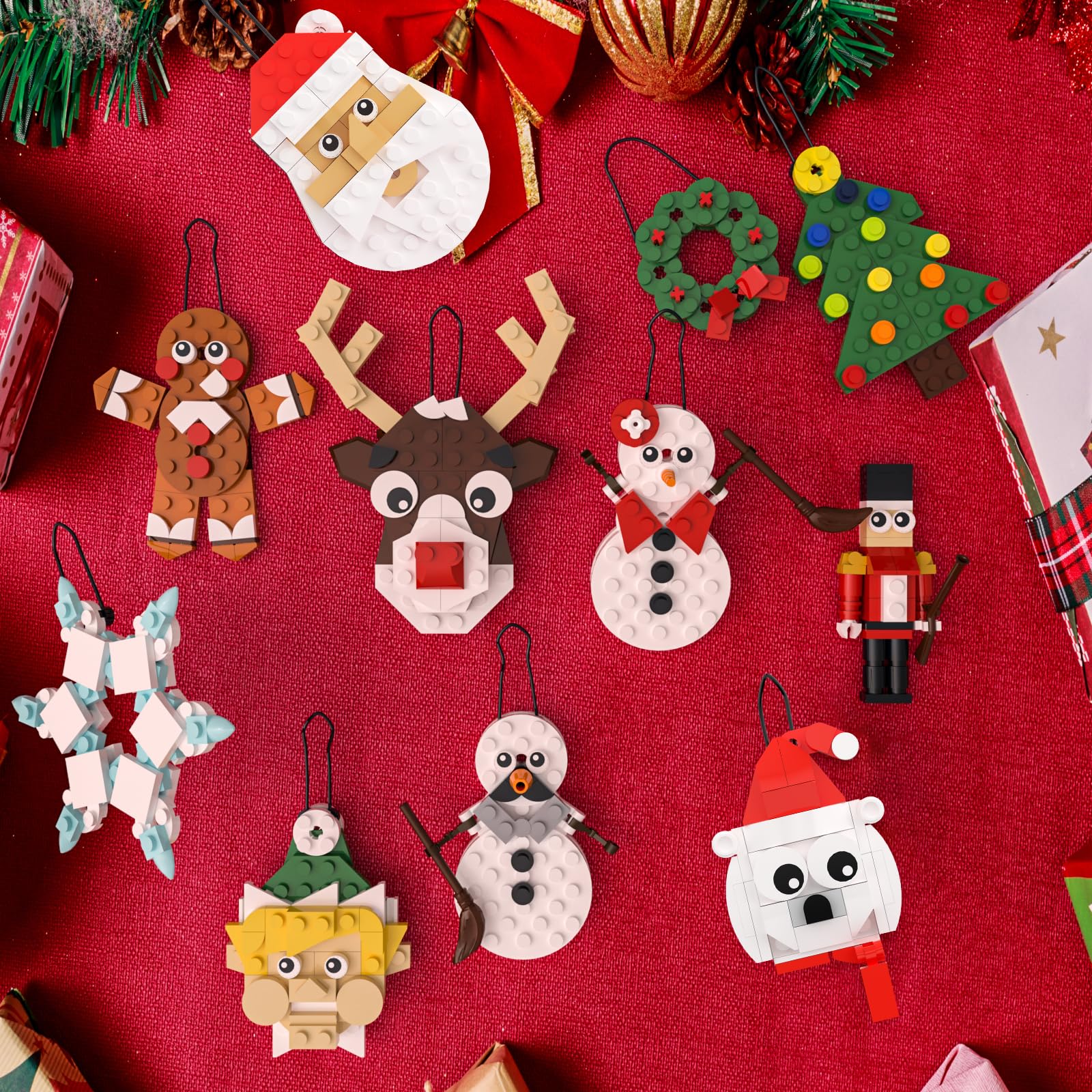 Christmas Ornaments Building Kit, Christmas Tree, Wreath, Santa, Snowman, Gingerbread, Reindeer, Nutcrackers, Snowflake 11-in-1. Stocking Stuffers Decor Toys Gifts for Boys Girls Kids. - Image 4