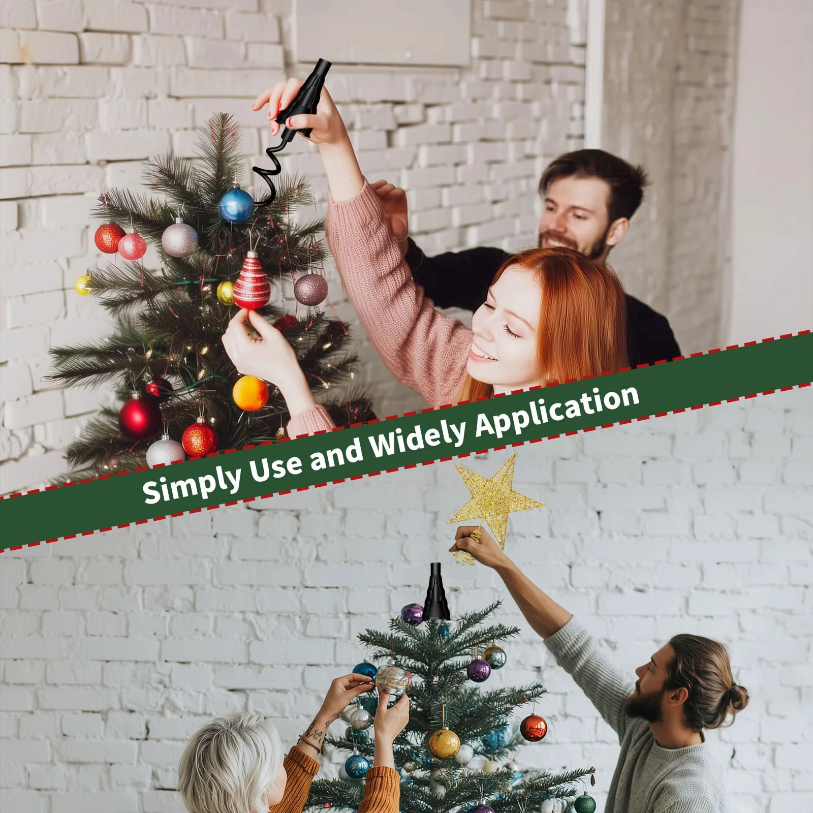 Christmas Tree Topper Holder - Twist On Universal Stabilizer with Adjustable Attachments. Secure Lock for Treetop Ornaments, Fits Most Basic Tree Types & Topper Bases (Black) - Image 2