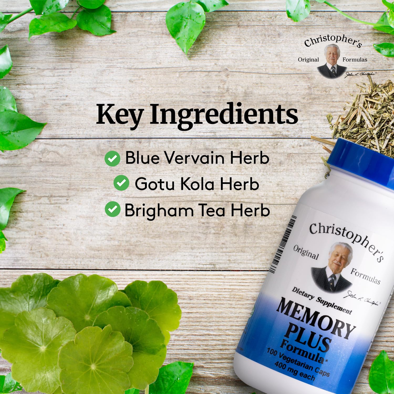 Christopher's Original Formulas Memory Plus Herbal Blend - Brain Supplements for Memory & Focus - Supports Cognitive Function, Energy, & Alertness - Image 3