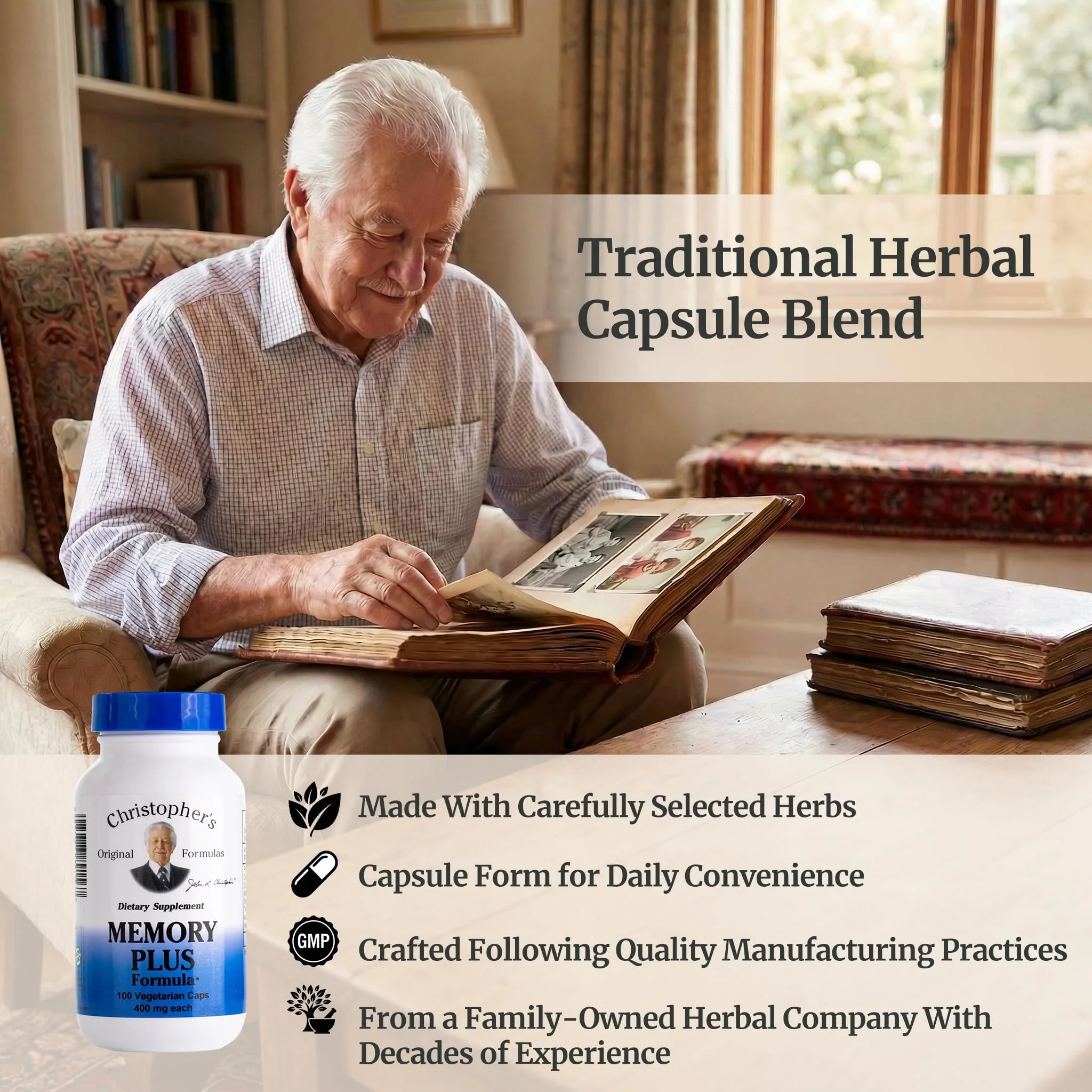 Christopher's Original Formulas Memory Plus Herbal Blend - Brain Supplements for Memory & Focus - Supports Cognitive Function, Energy, & Alertness - Image 5