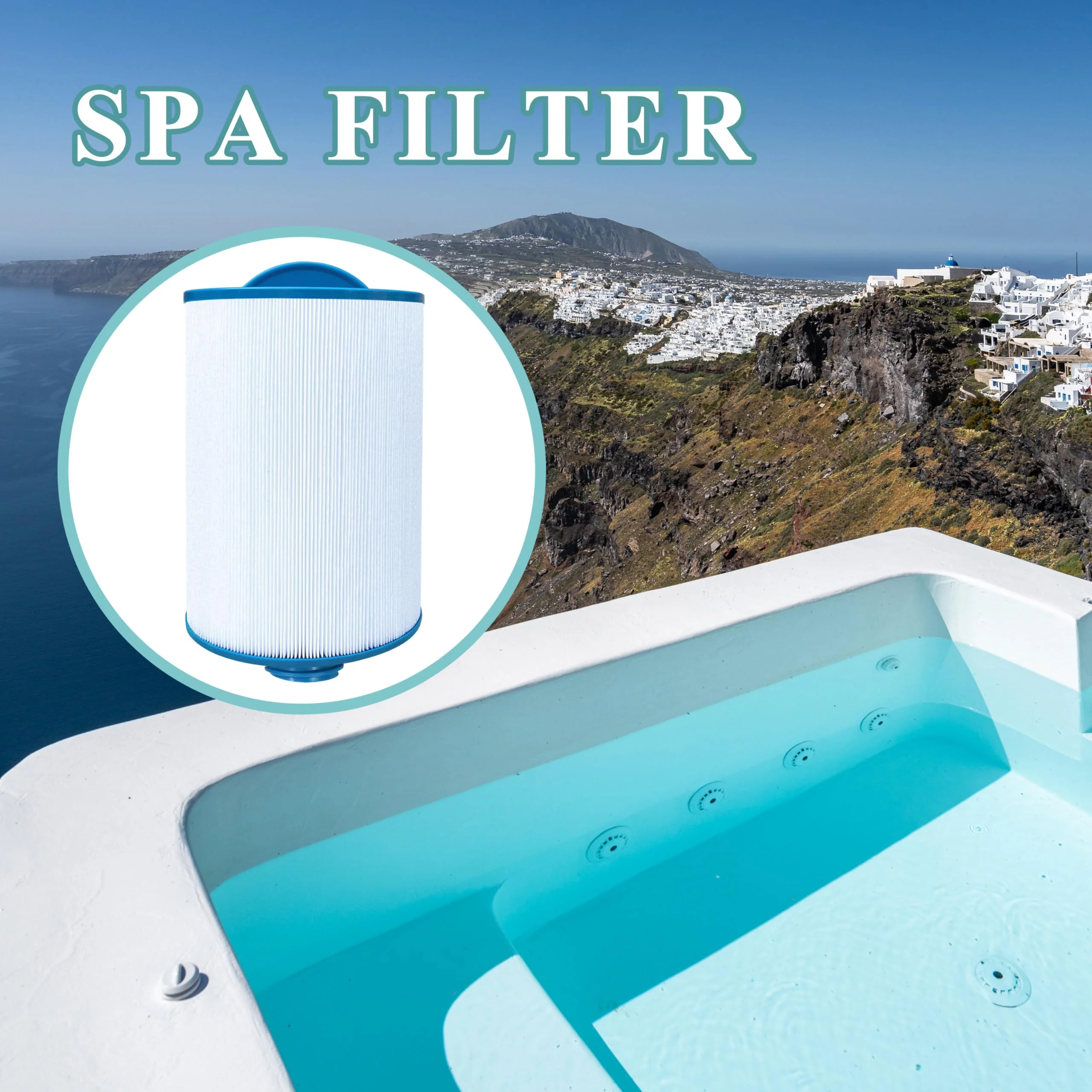 Chryseos Spa Filter Compatible with 6CH-940, FC-0359, PWW50P3 (1 1/2" Coarse Thread), 817-0050, 25252, 03FIL1400, SAE Thread, 45 sq.ft., 2 Pack - Image 2