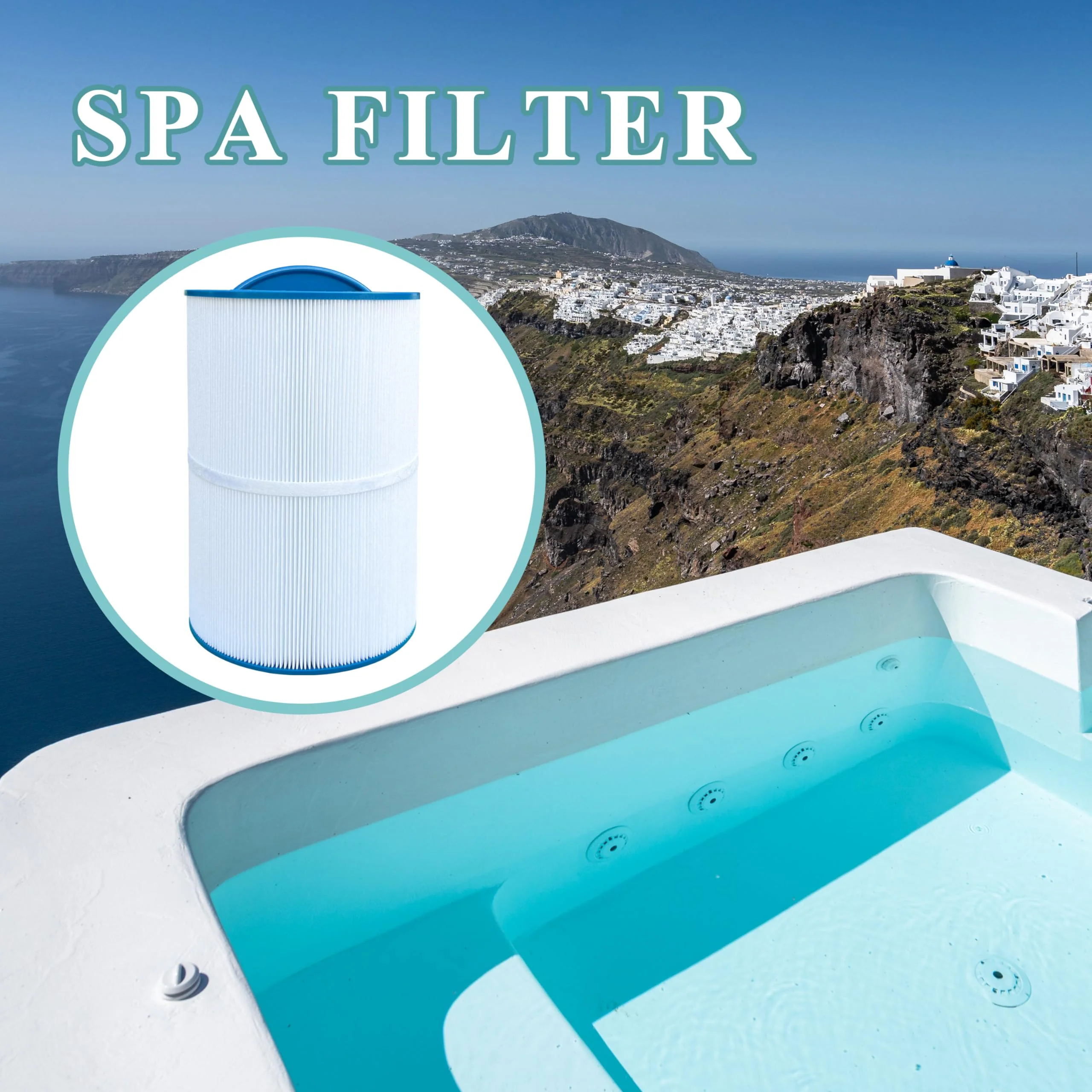 Chryseos Spa Filter Compatible with C-7350, PCD50N, FC-3963, Caldera 50, 1019401, 73532, 50 sq.ft., 1 Pack - Image 2