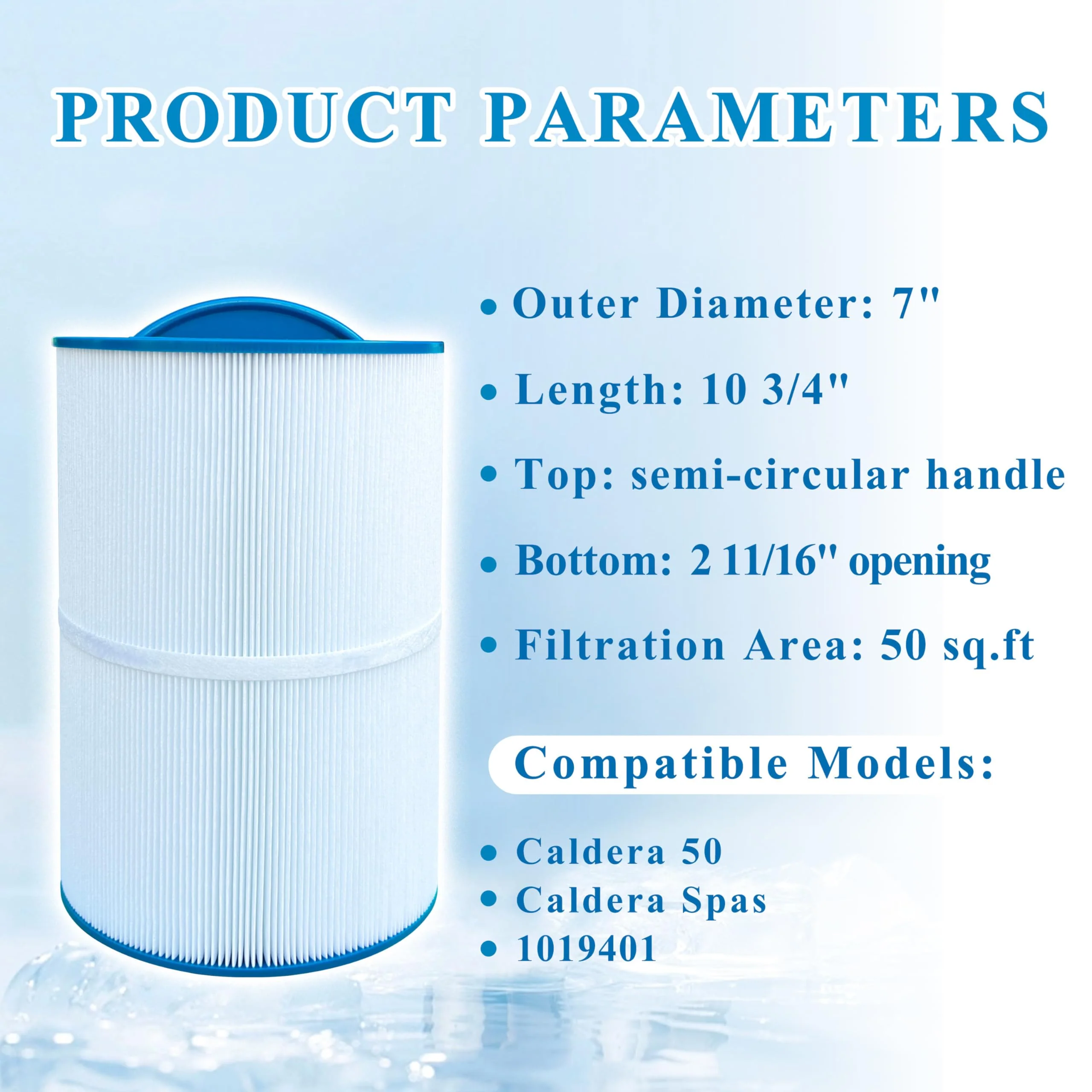 Chryseos Spa Filter Compatible with C-7350, PCD50N, FC-3963, Caldera 50, 1019401, 73532, 50 sq.ft., 1 Pack - Image 7