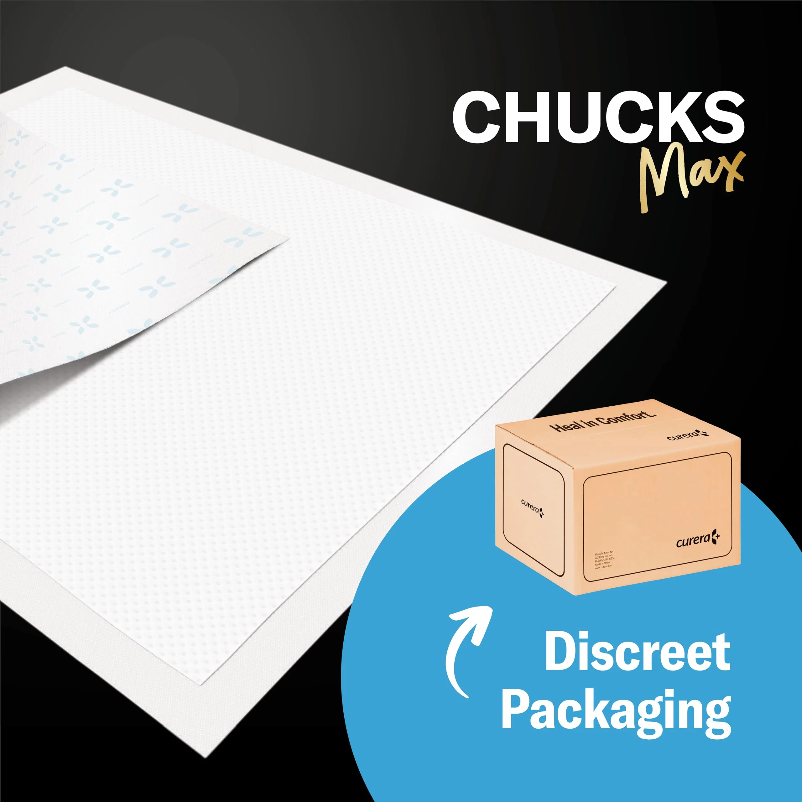 Chucks® MAX Hospital Bed Pads Disposable Adult 36 x 36 Breathable Incontinence Pads - XXX-Large Pee Pads for Adults - Heavy Duty 10X Absorbency Underpads - 400 Lbs. Patient Repositioning [20 Count] - Image 3