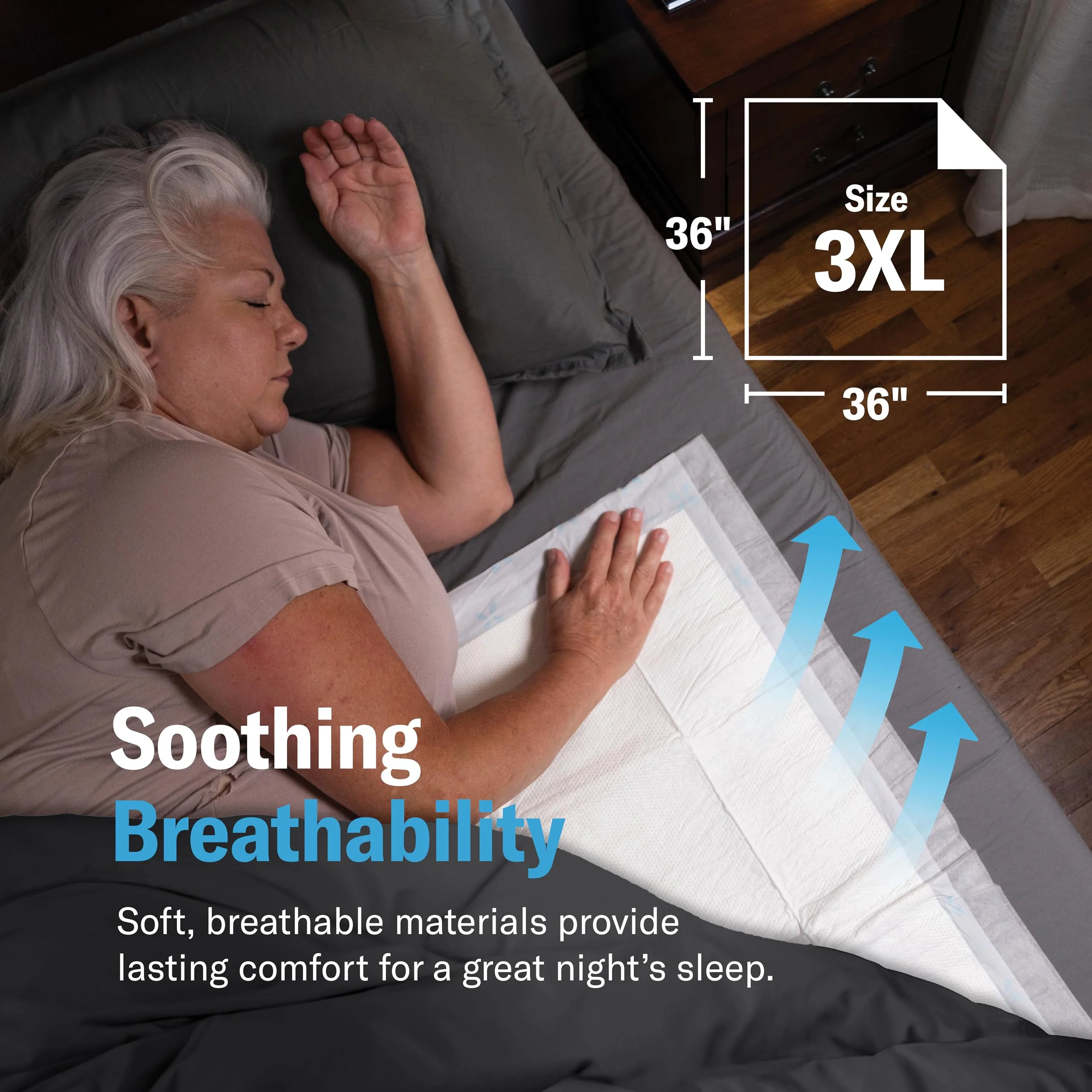 Chucks® MAX Hospital Bed Pads Disposable Adult 36 x 36 Breathable Incontinence Pads - XXX-Large Pee Pads for Adults - Heavy Duty 10X Absorbency Underpads - 400 Lbs. Patient Repositioning [20 Count] - Image 5