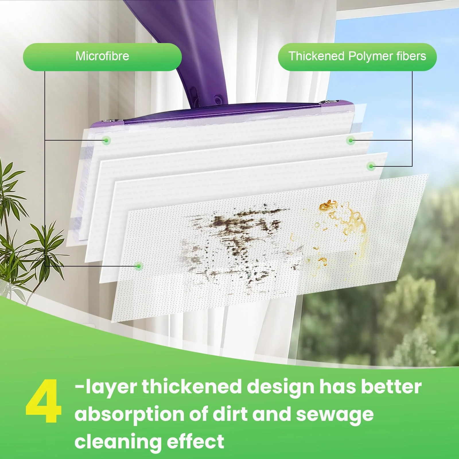 Chyodi 42 Count Disposable for Swiffer Wet Pads Refill Replacement for Swiffer WetJet Spray Mop, Extra Strong Dirt Locking and Water Absorbent, Powerful Stain Removal - Image 7