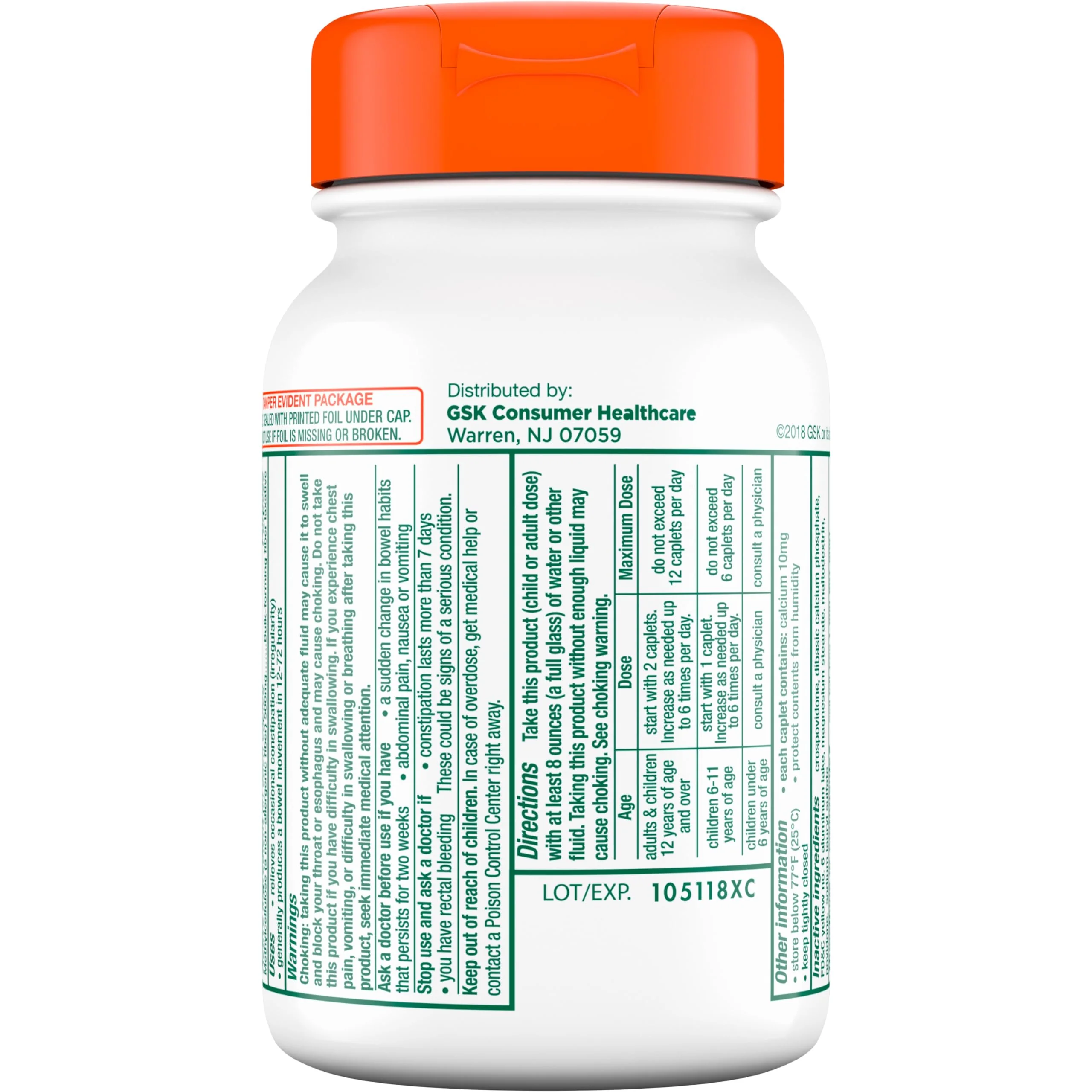 Citrucel Methylcellulose Fiber Caplets for Occasional Constipation Relief, Orange Flavor - 1 Count - Image 8