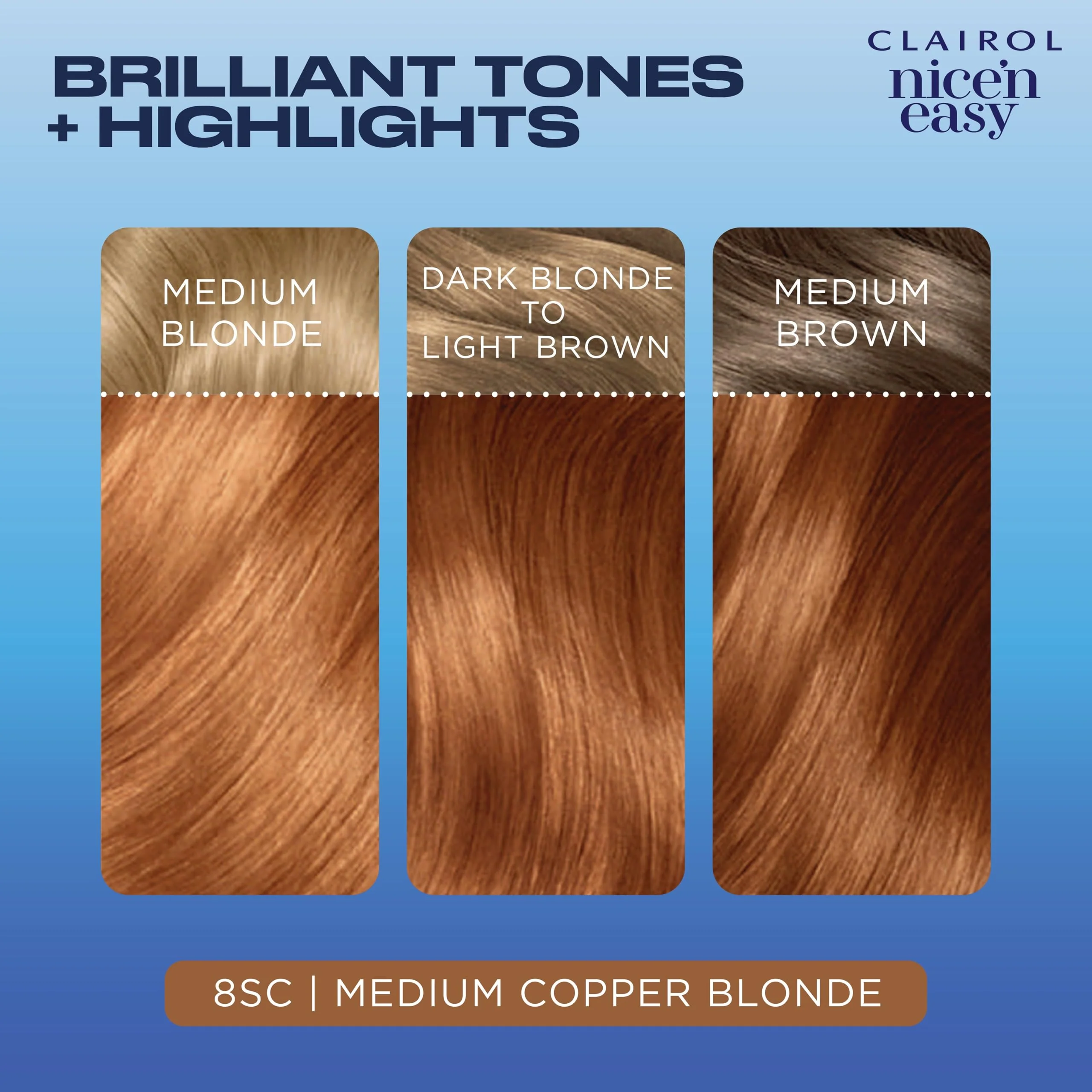 Clairol Nice'n Easy Permanent Hair Dye, 8SC Medium Copper Blonde Hair Color, Pack of 3 - Image 4