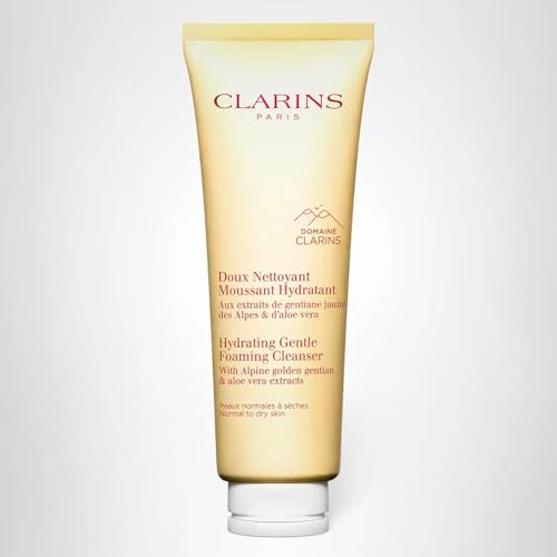 Clarins Hydrating Gentle Foaming Face Cleanser | Cleanses, Soothes, and Softens | Contains Aloe Vera to Boost Hydration | Soap-Free | SLS-Free| Normal To Dry Skin Types | 4.2 Ounces - Image 2