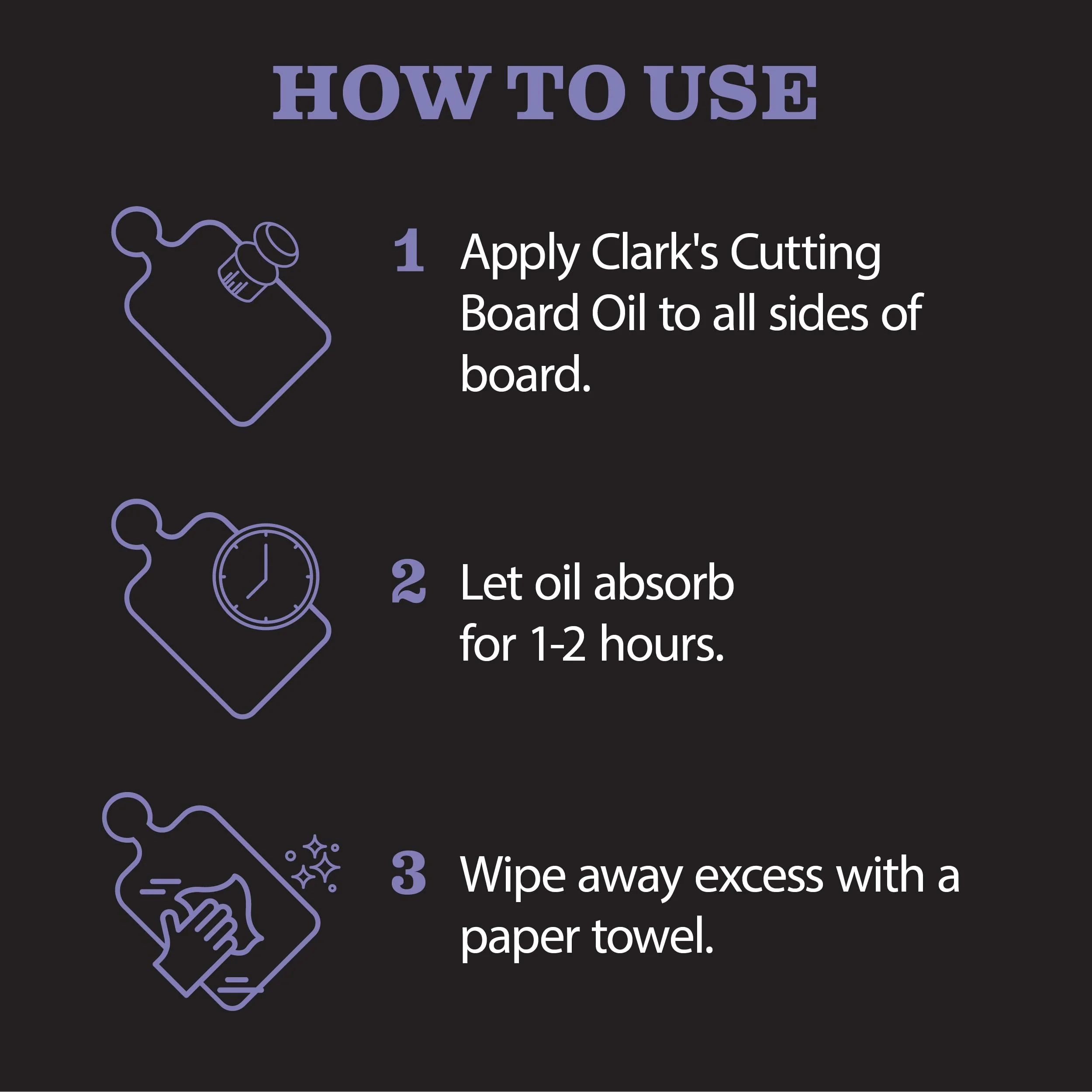 CLARK’S Cutting Board Oil and Wax Kit - Set includes Food Grade Mineral Oil (12oz), Finishing Wood Wax (6oz), Applicator Sponge & Buffing Pad, Enriched with Food Safe Lavender and Rosemary Extract - Image 3