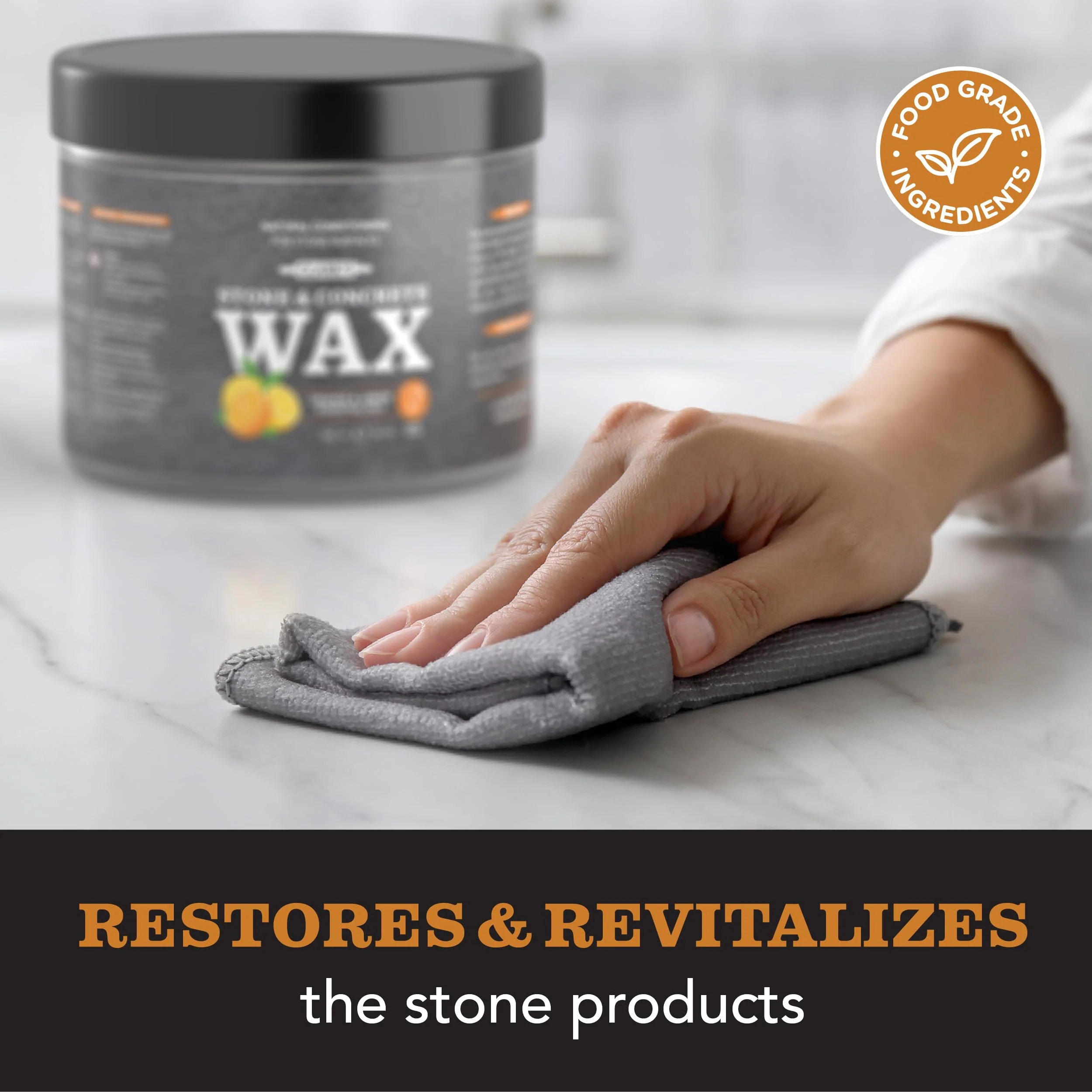 CLARK’S Natural Stone Wax - Seal and Protect Soapstone, Slate and Concrete with Carnauba and Beeswax - Use on Kitchen and Bath Countertops - Enriched with Lemon and Orange Extract, Large 32oz - Image 6