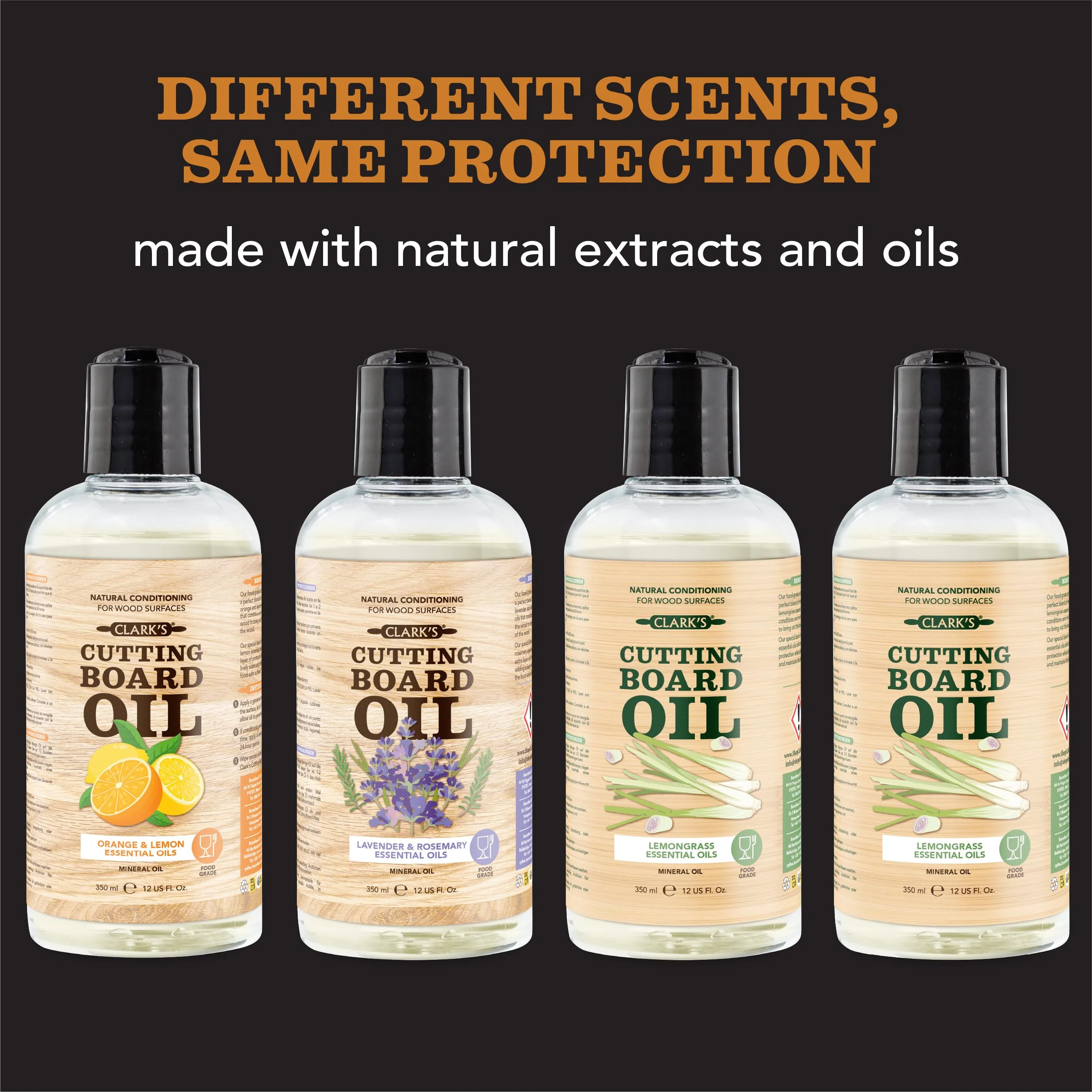 CLARK'S Cutting Board Oil - Food Grade Mineral Oil for Wood Cutting Board - Scented with Orange and Lemon Essential Oils - Butcher Block Conditioner - Restores All Wood - Made in USA, 1 Gallon - Image 2